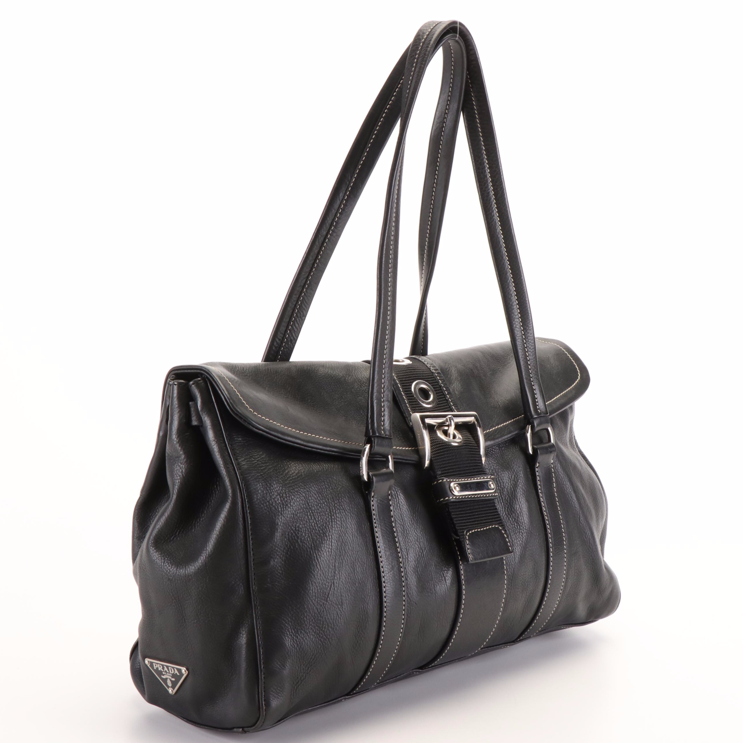 Prada Shoulder Bag in Black Leather