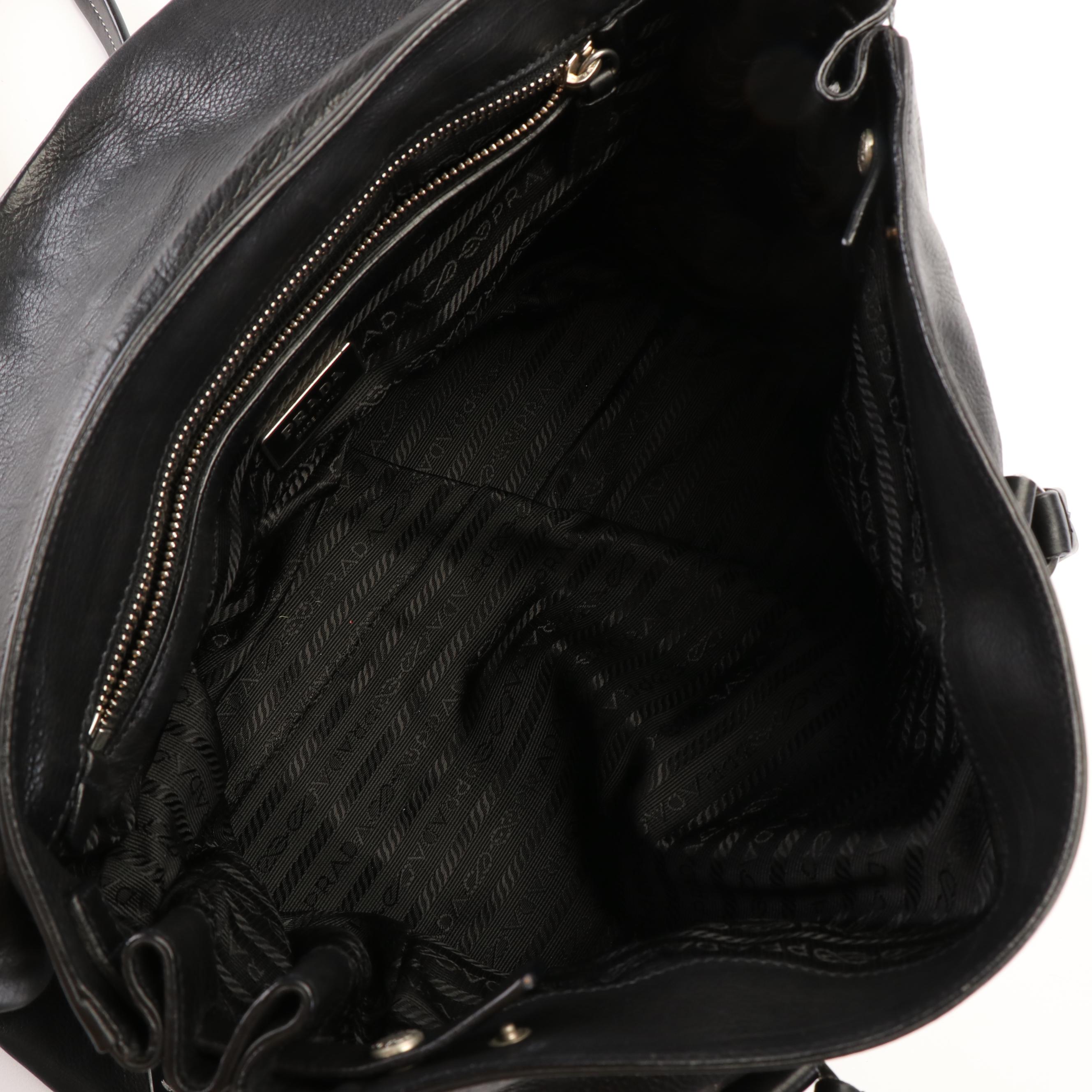 Prada Shoulder Bag in Black Leather