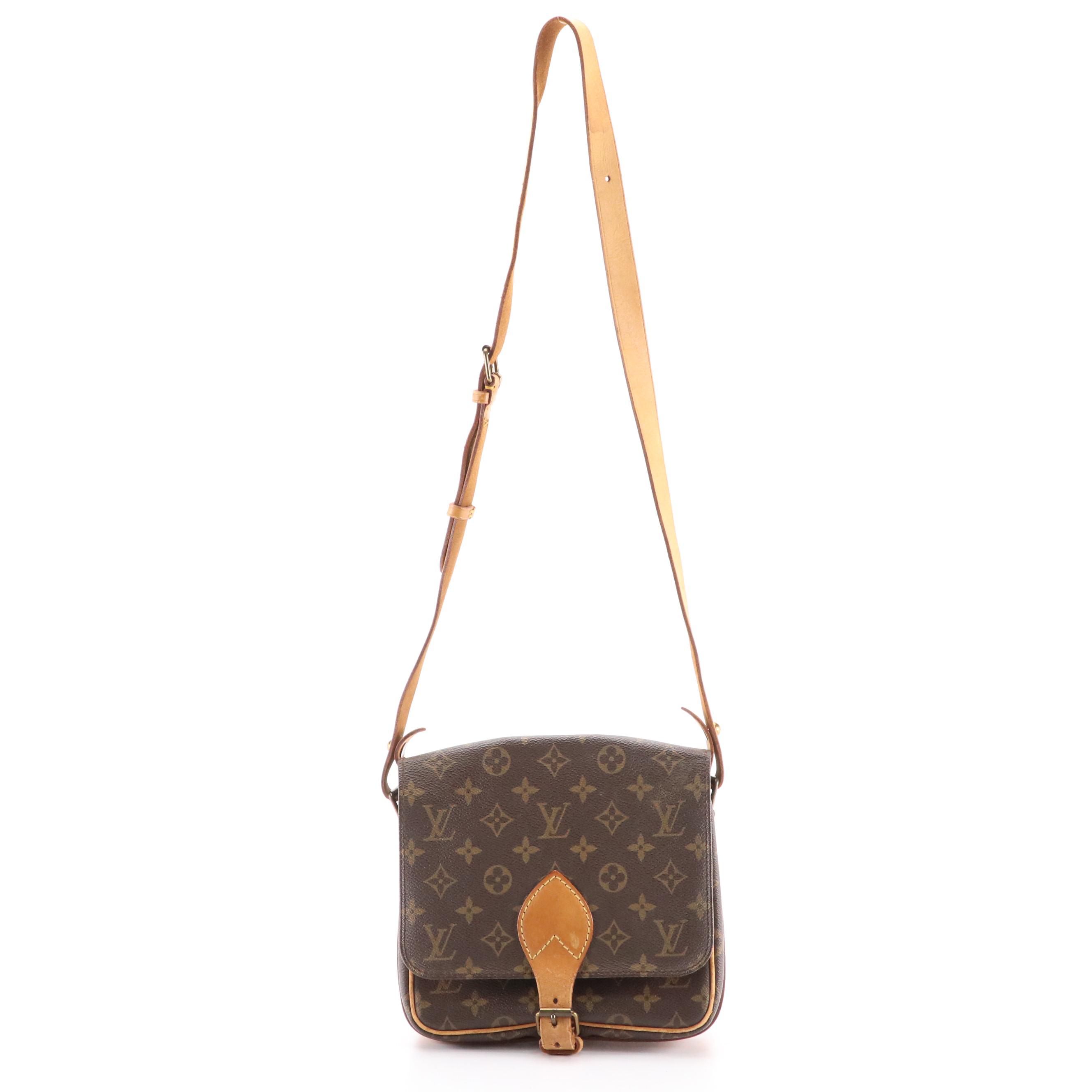 Louis Vuitton Cartouchière Crossbody Bag in Monogram Canvas and Vachetta Leather