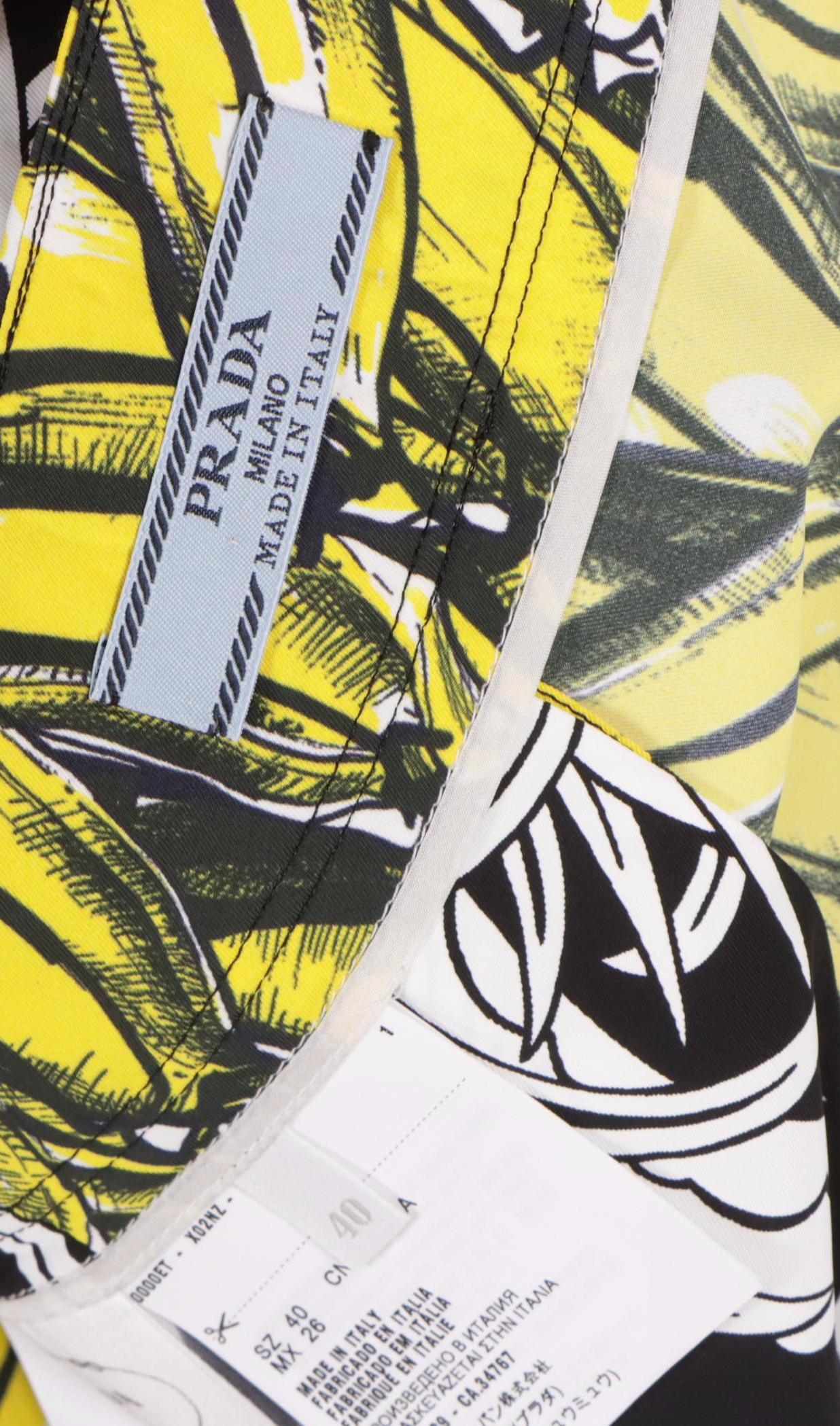 Prada Mixed Print Viscose Wrap Skirt with Semi Sheer Silk Faux Wrap Skirt