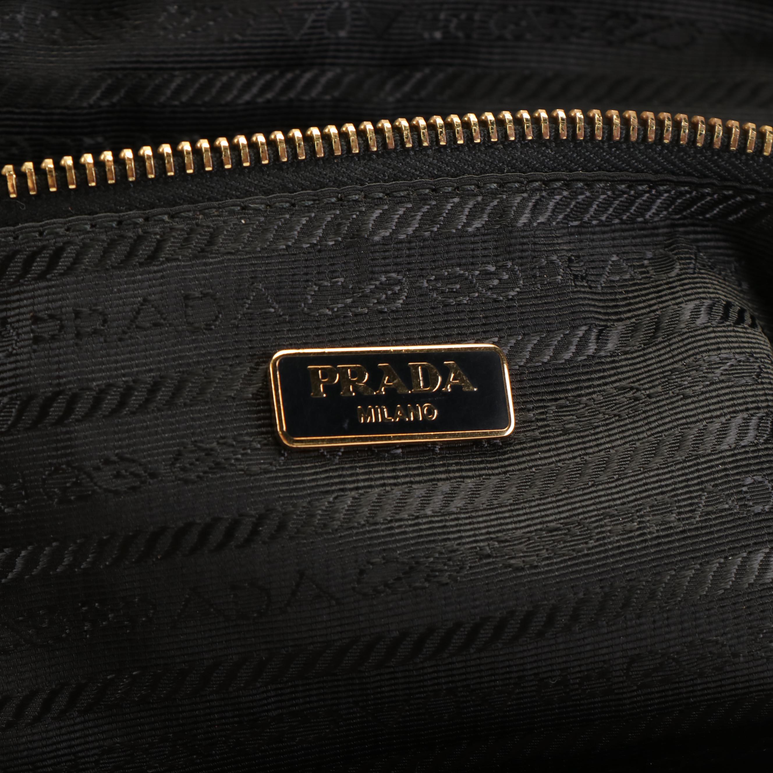 Prada Tessutso Black Nylon Zippered Tote Bag