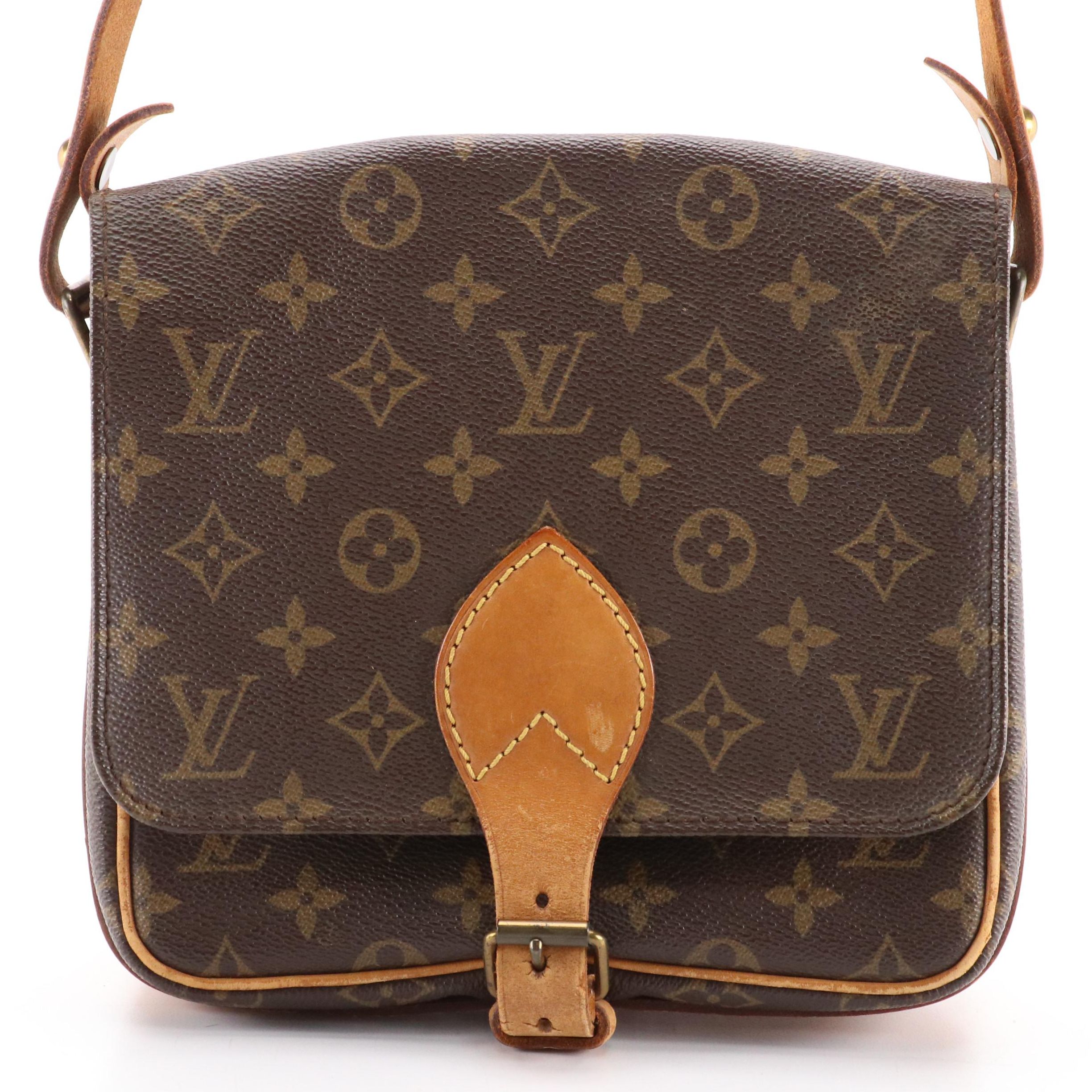 Louis Vuitton Cartouchière Crossbody Bag in Monogram Canvas and Vachetta Leather