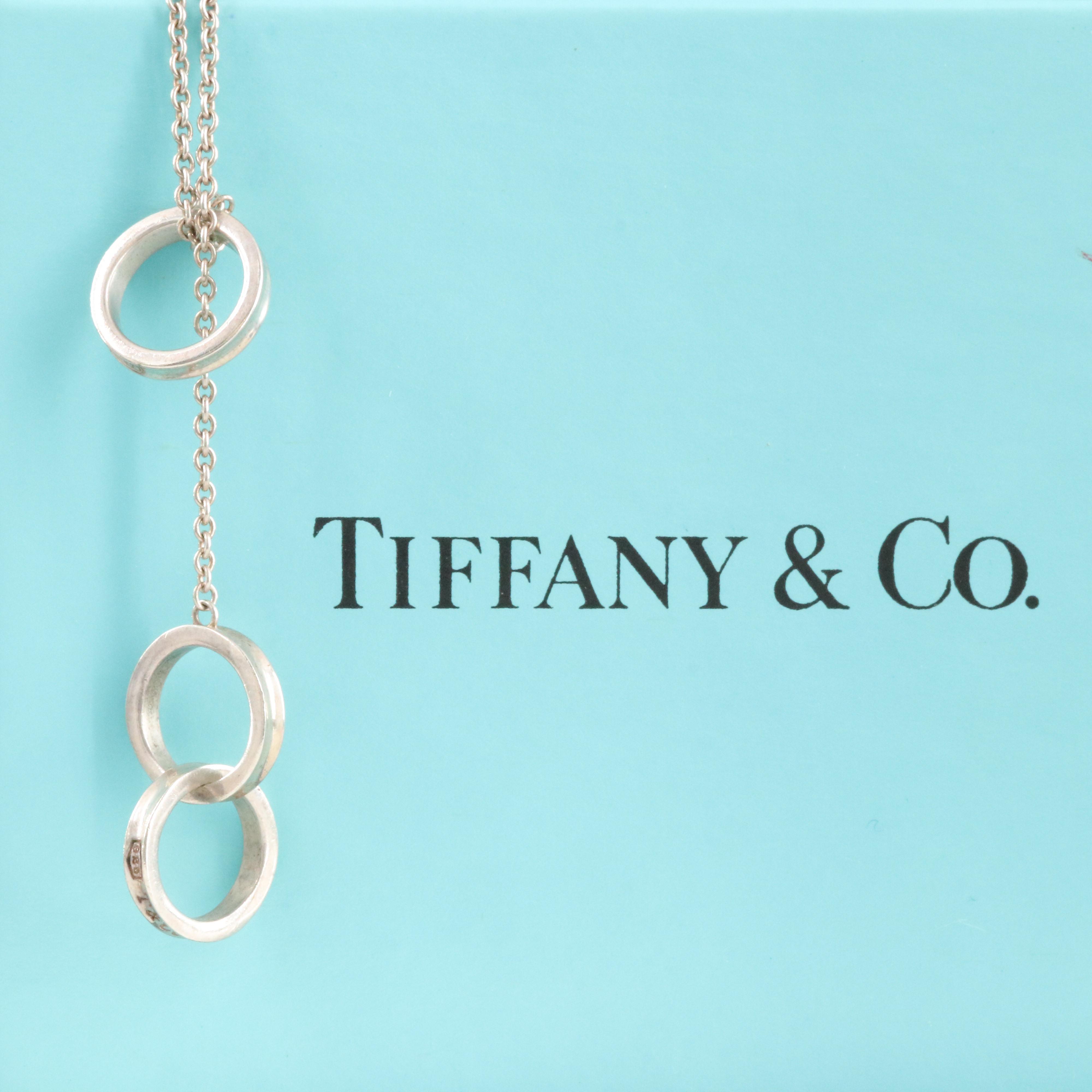 Tiffany & Co. 1837 Sterling Interlocking Circles Lariat Necklace