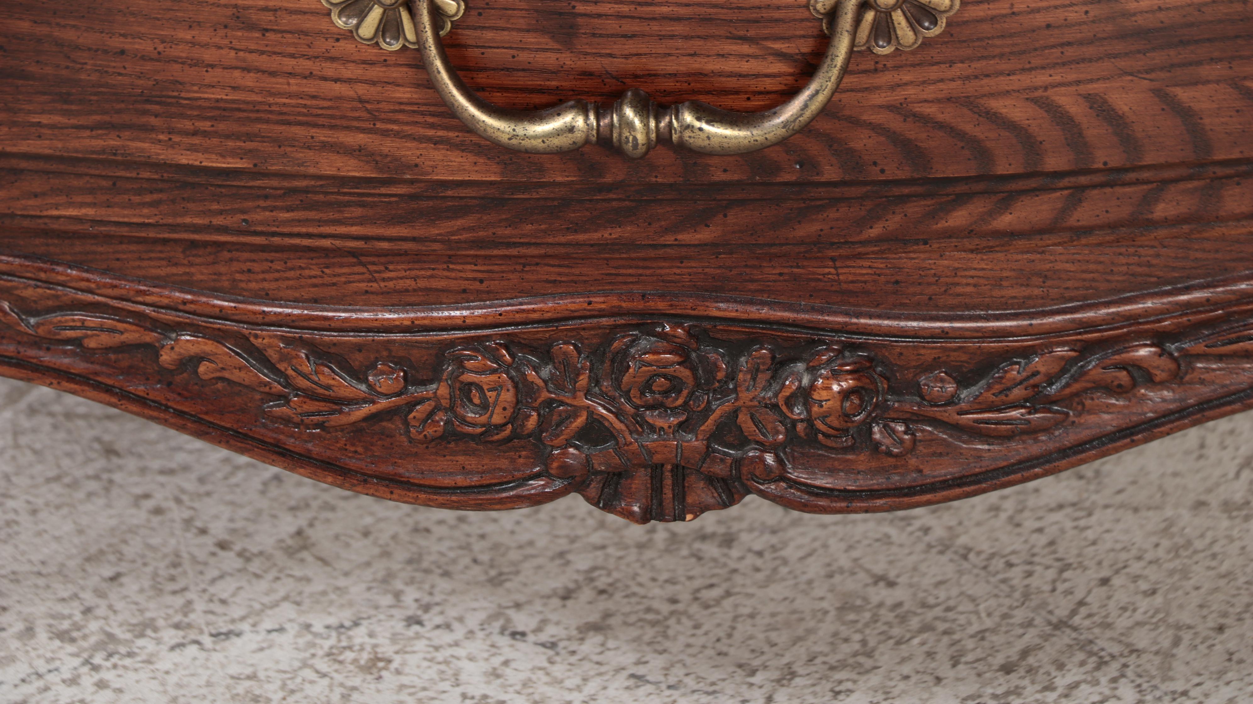 Henredon "Four Centuries" Louis XV Style Oak Nine-Drawer Serpentine Commode