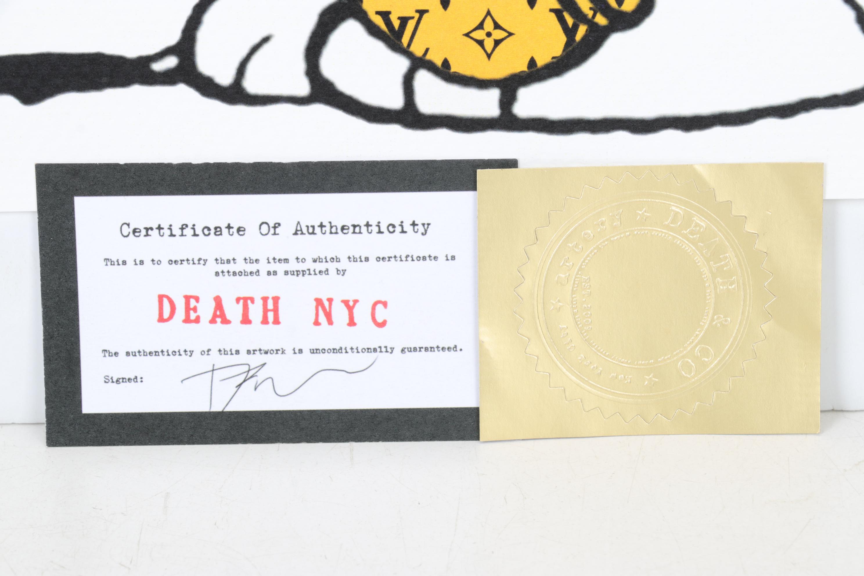 Death NYC Pop Art Graphic Print Featuring Snoopy and Woodstock, 2023