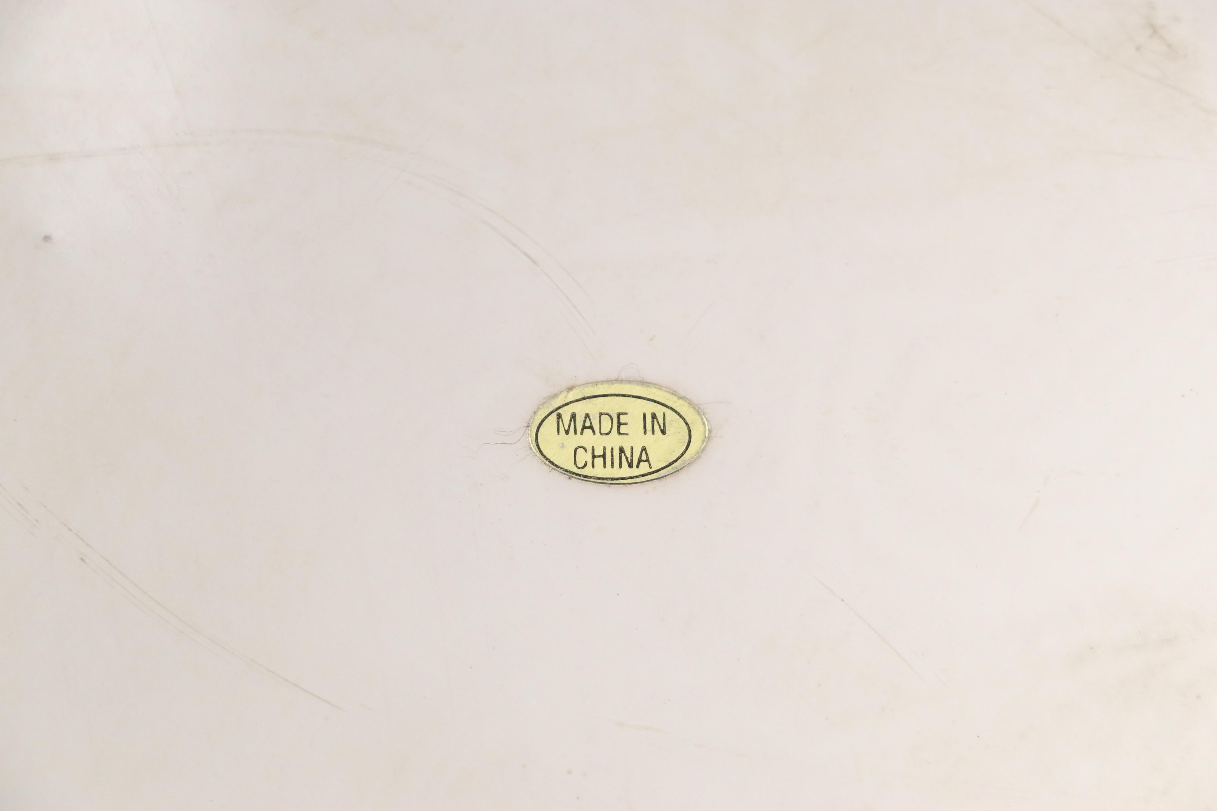 Silver Tone Metal Three-Light Candelabra with Coffee Carafe and Serving Trays