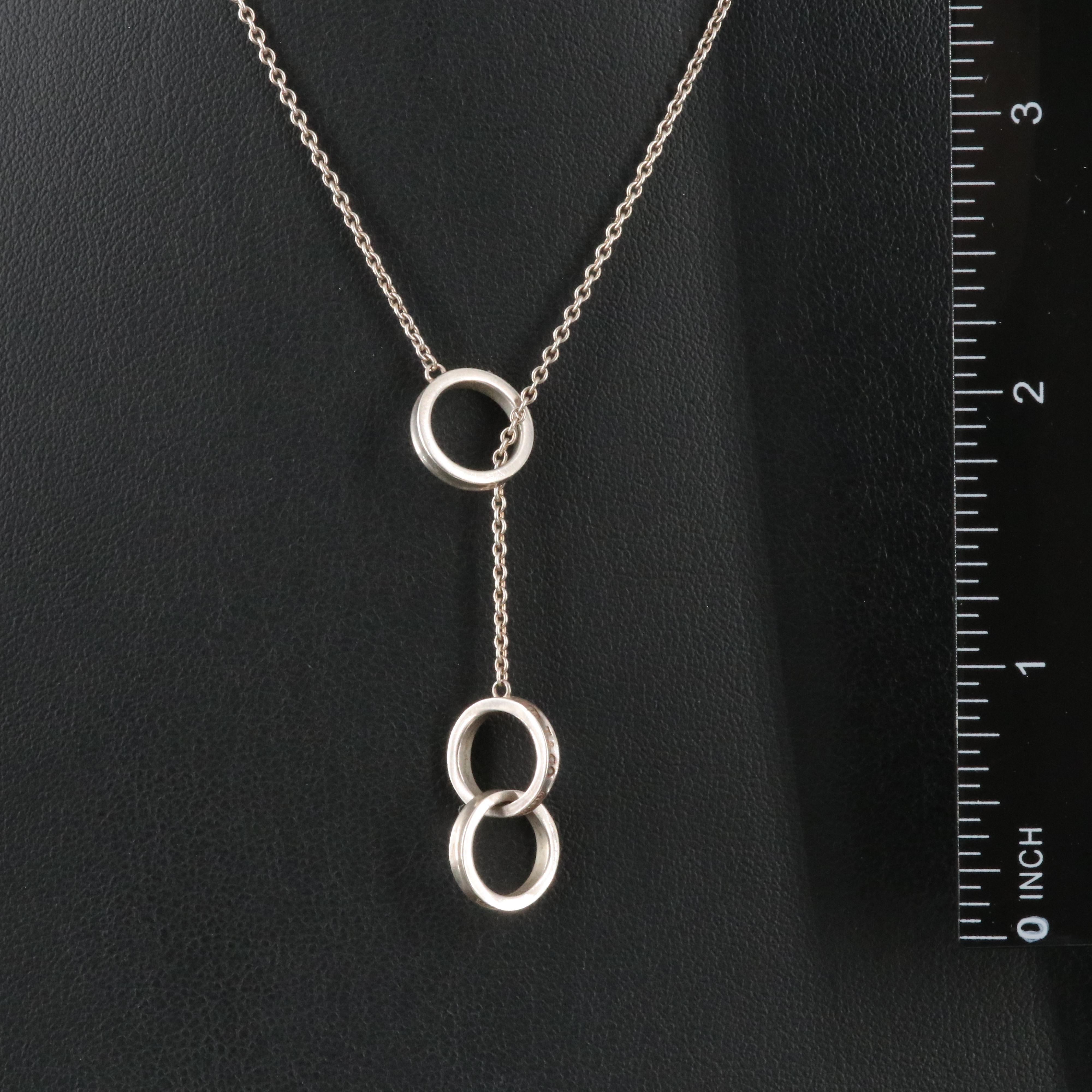 Tiffany & Co. 1837 Sterling Interlocking Circles Lariat Necklace