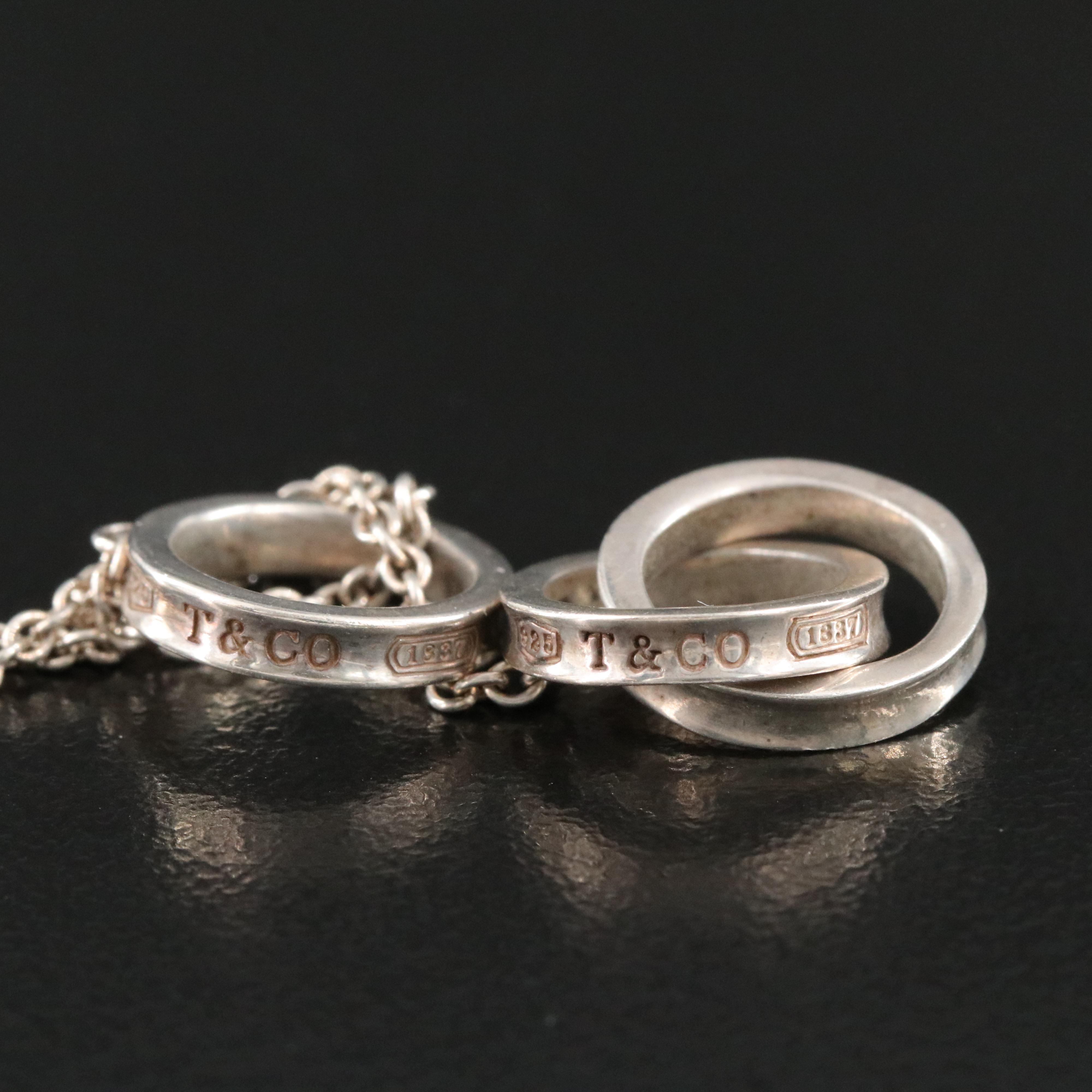 Tiffany & Co. 1837 Sterling Interlocking Circles Lariat Necklace