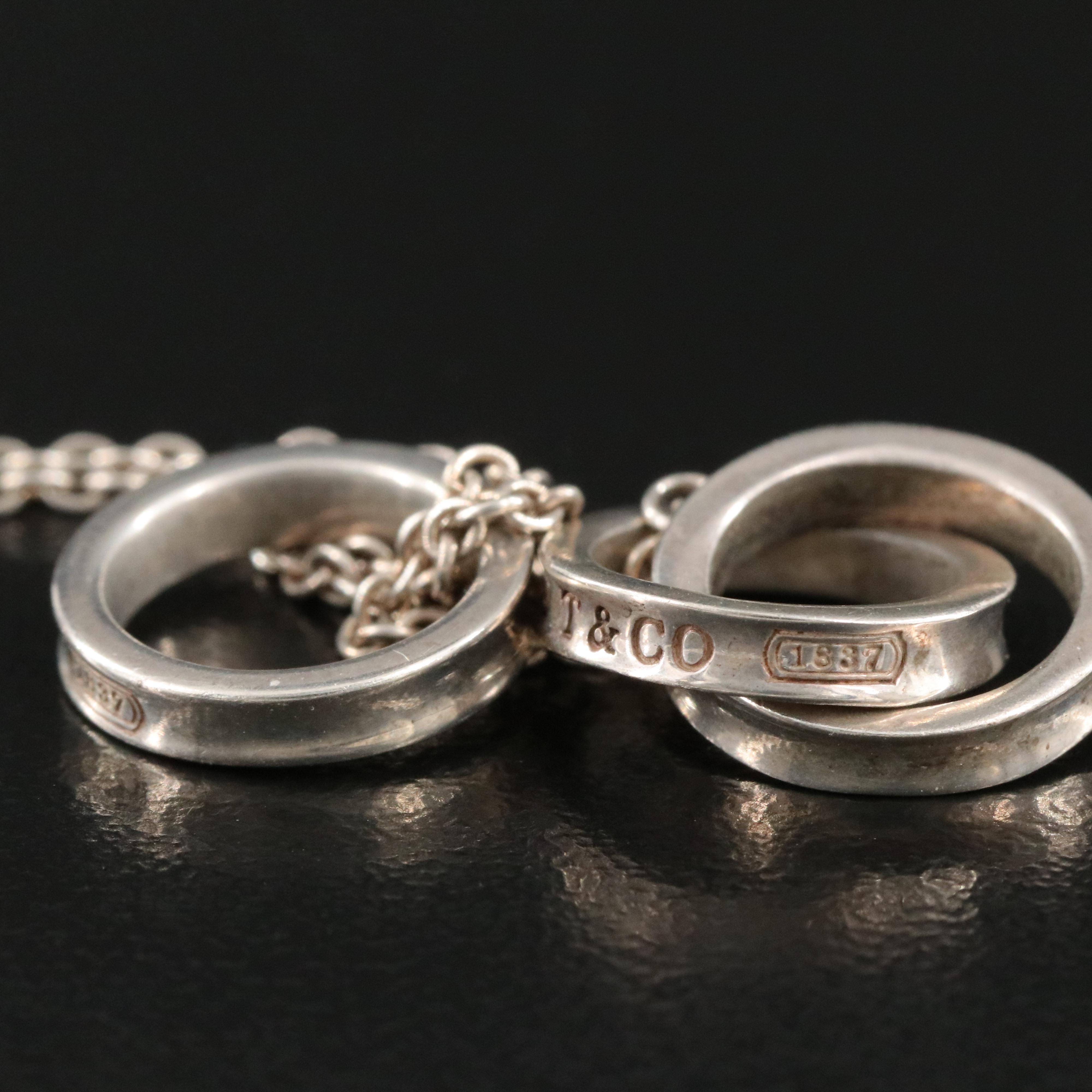 Tiffany & Co. 1837 Sterling Interlocking Circles Lariat Necklace