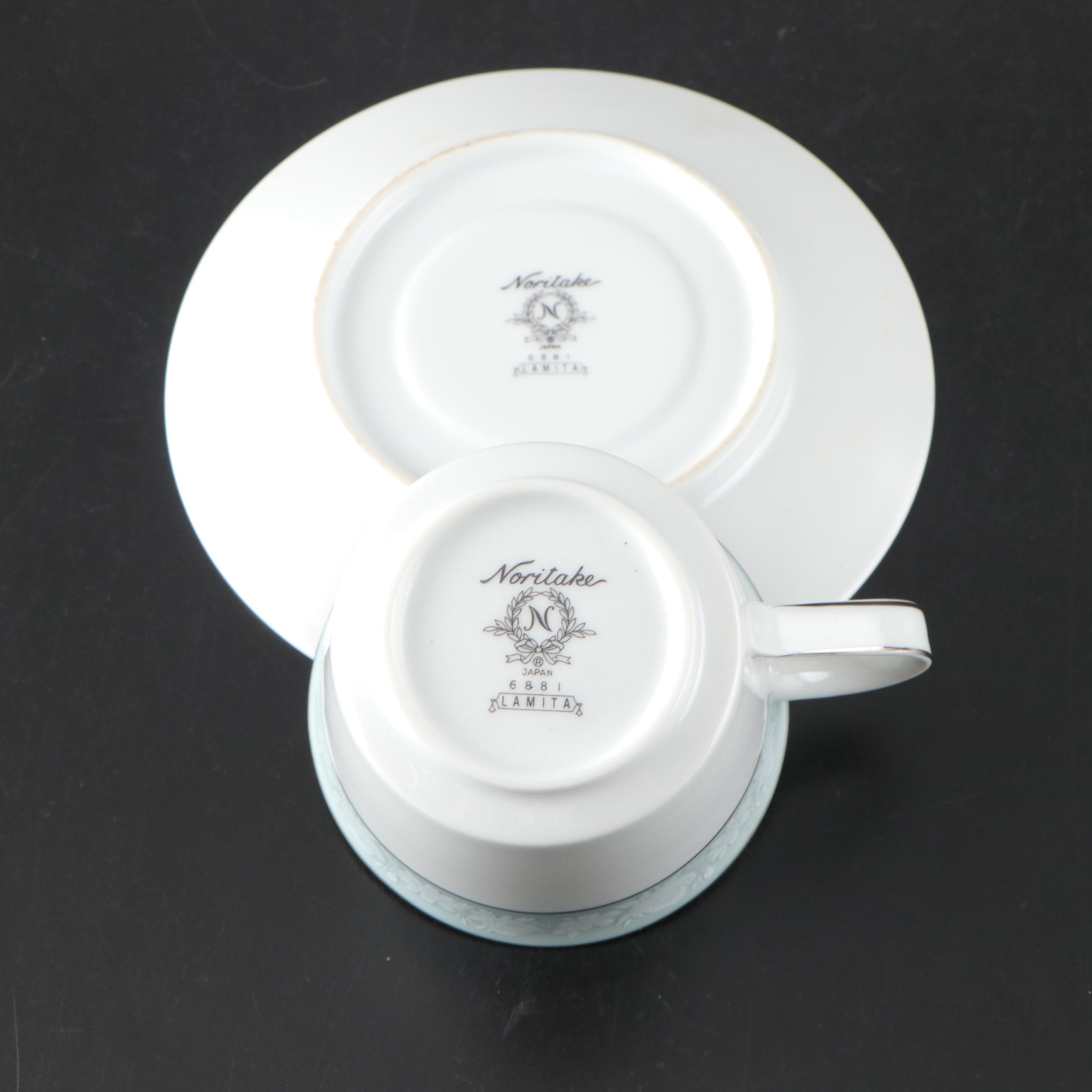 Noritake "Lamita" Fine China Dinnerware Set with Platinum Trim, 1967–1978