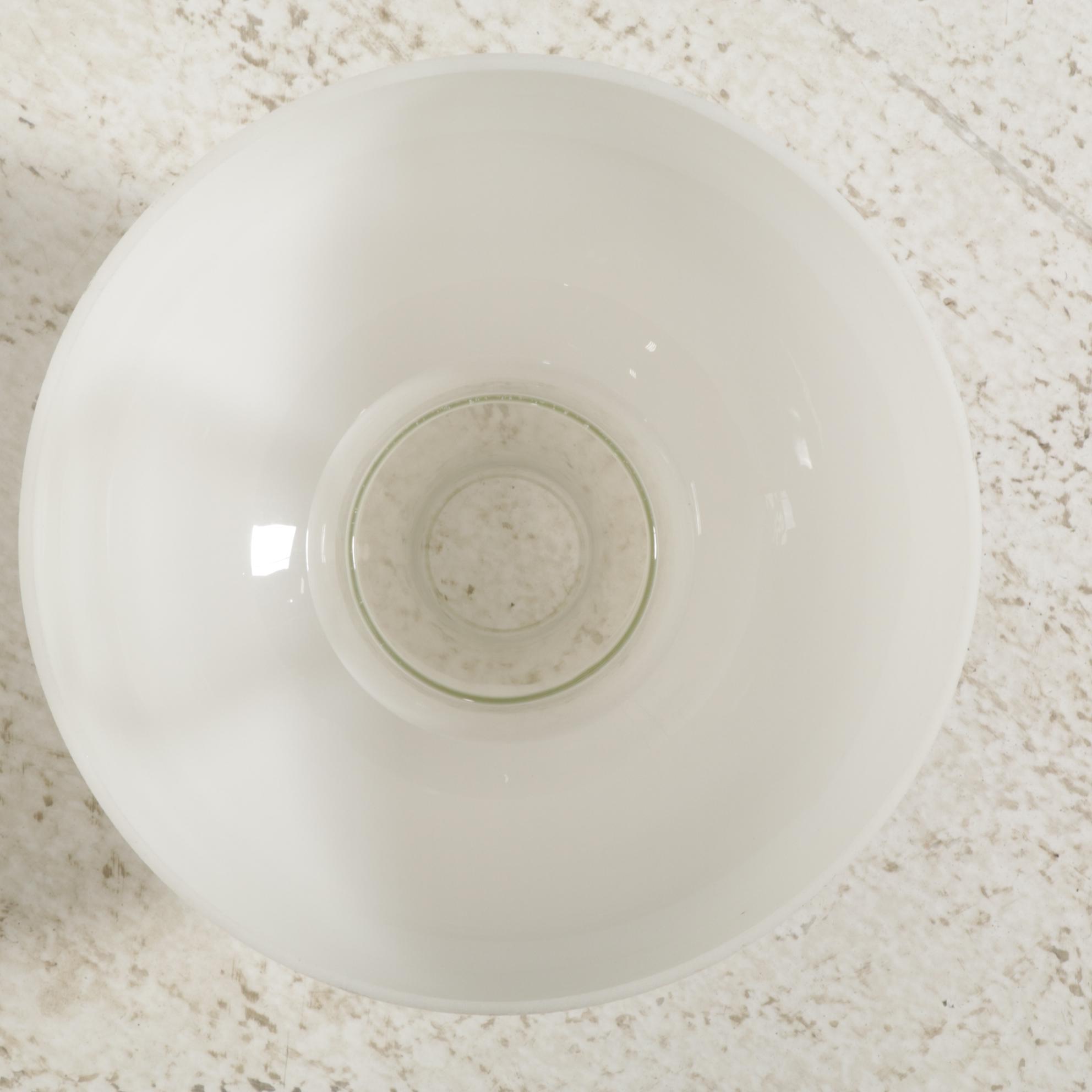 Converted Oil Lamp Table Lamp with White Ruffled Glass Shade, Vintage