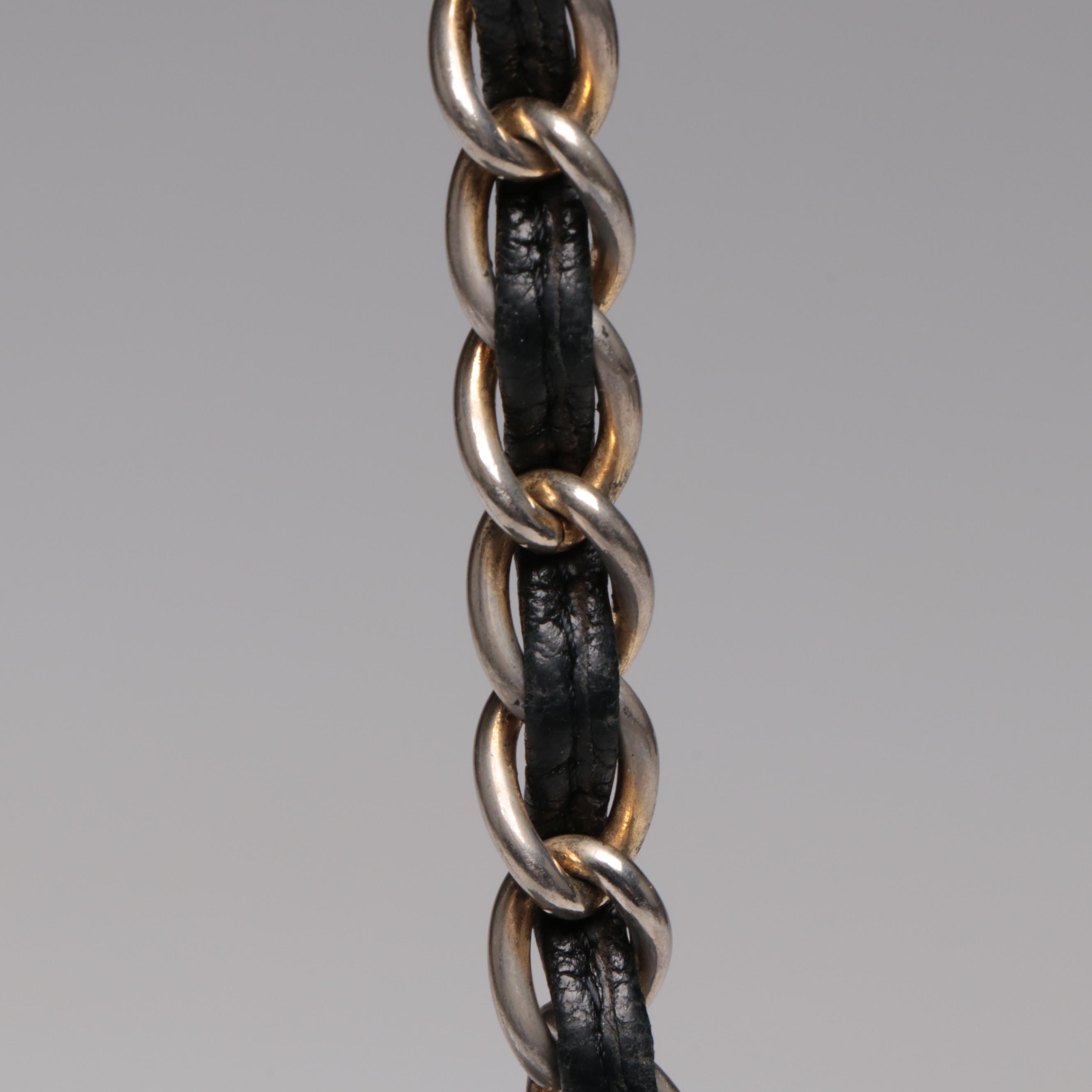 Chanel CC Quilted Chain Shoulder Bag in Black Lambskin Leather with Tassel