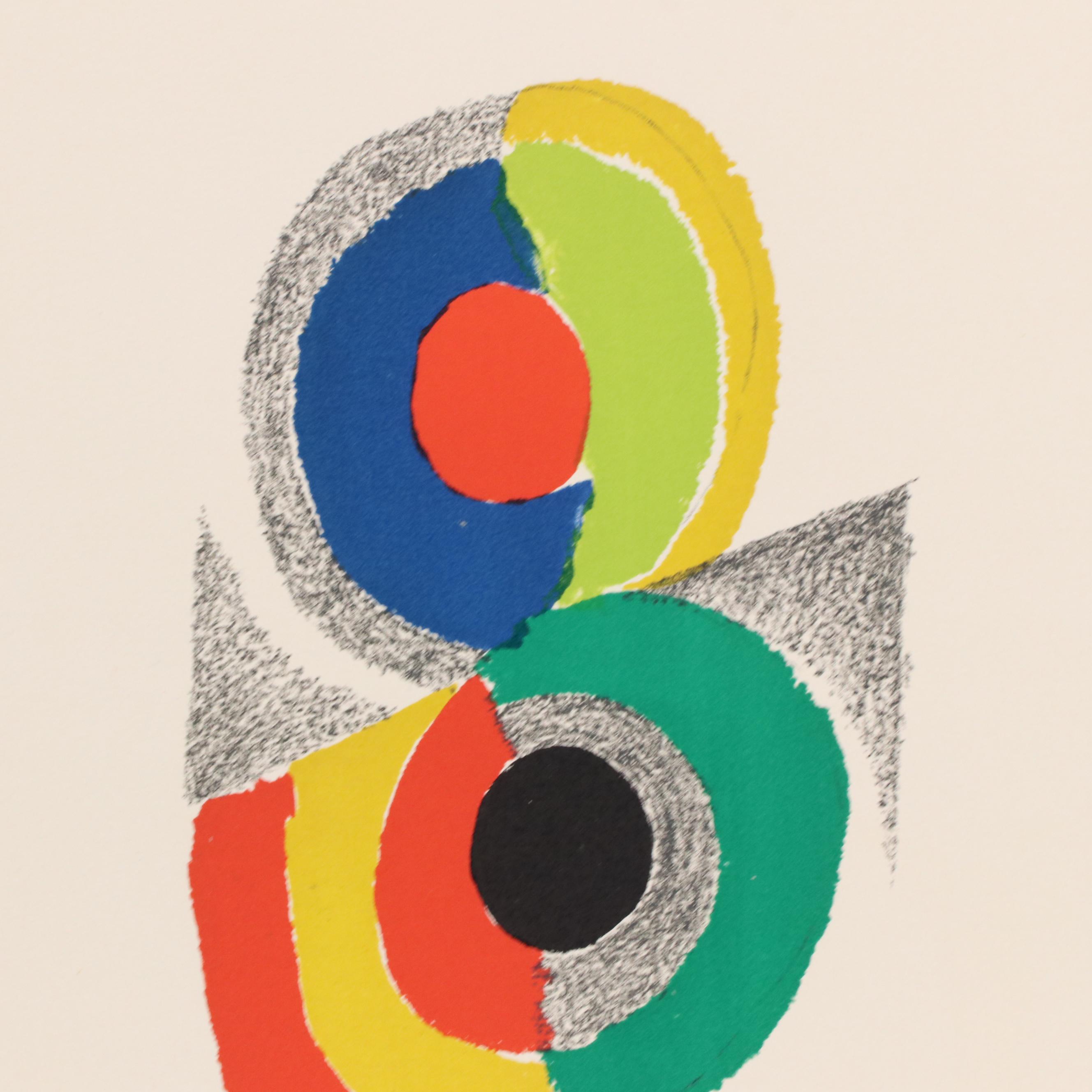 Sonia Delaunay Color Lithograph "Rythmes et Coleurs VI", 1971
