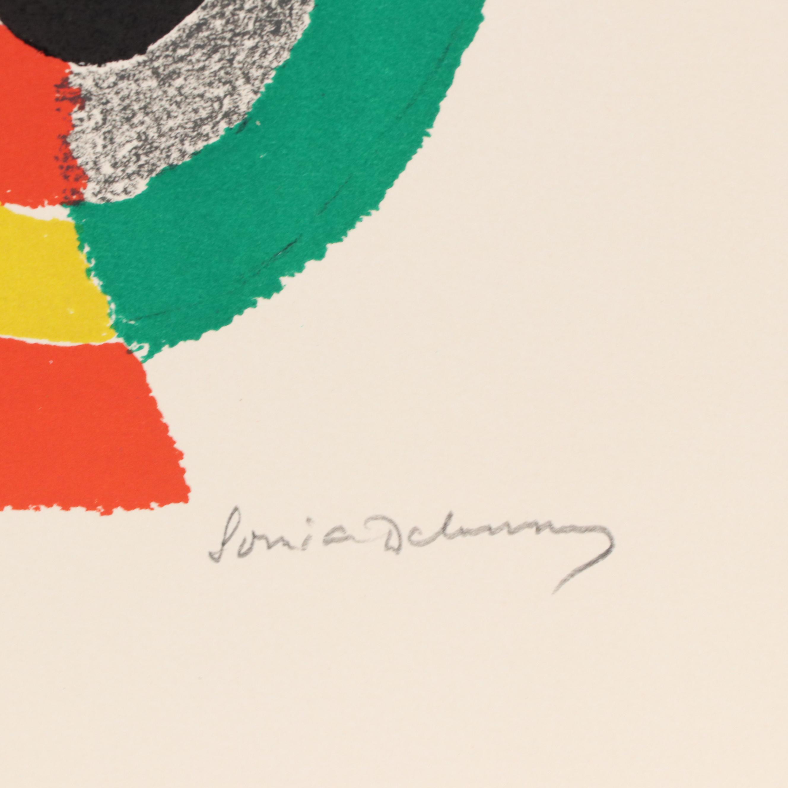 Sonia Delaunay Color Lithograph "Rythmes et Coleurs VI", 1971