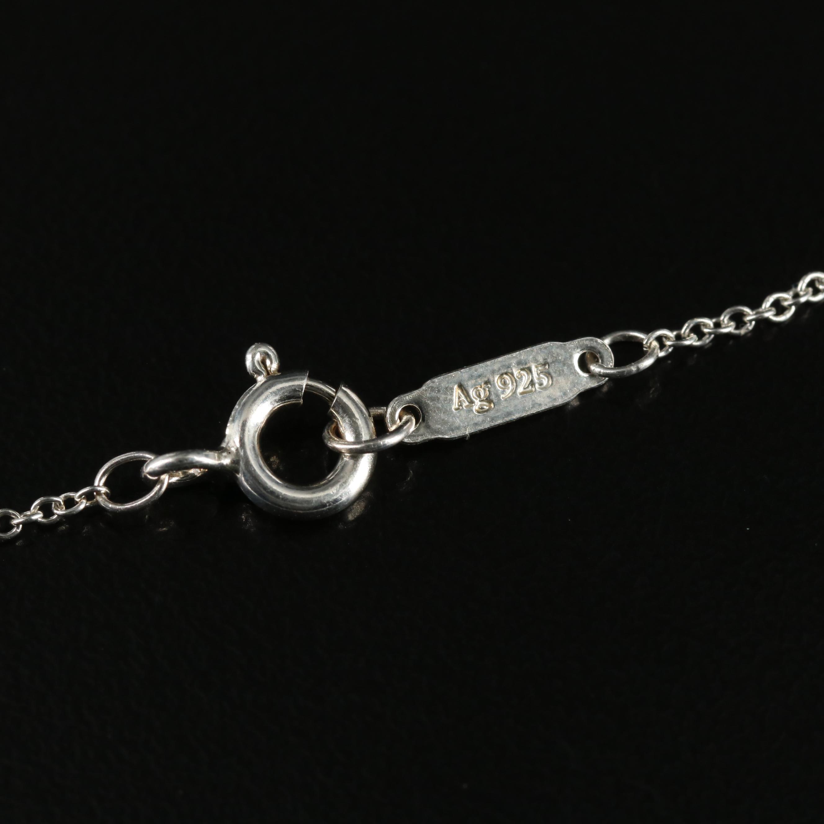 Tiffany & Co. Sterling Mini Oval Key Pendant Necklace