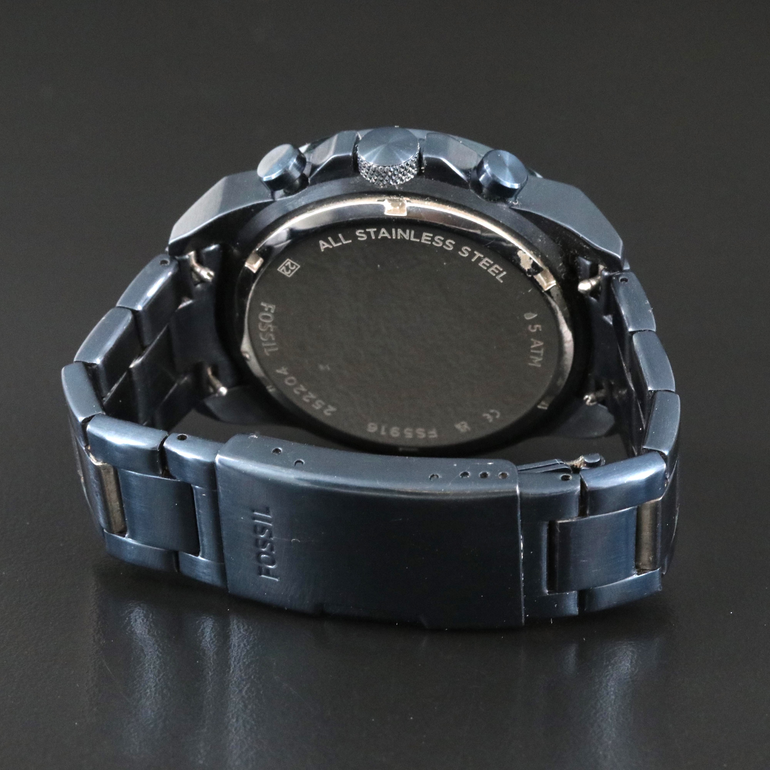 Fossil Bronson Blue Stainless Steel Quartz Watch