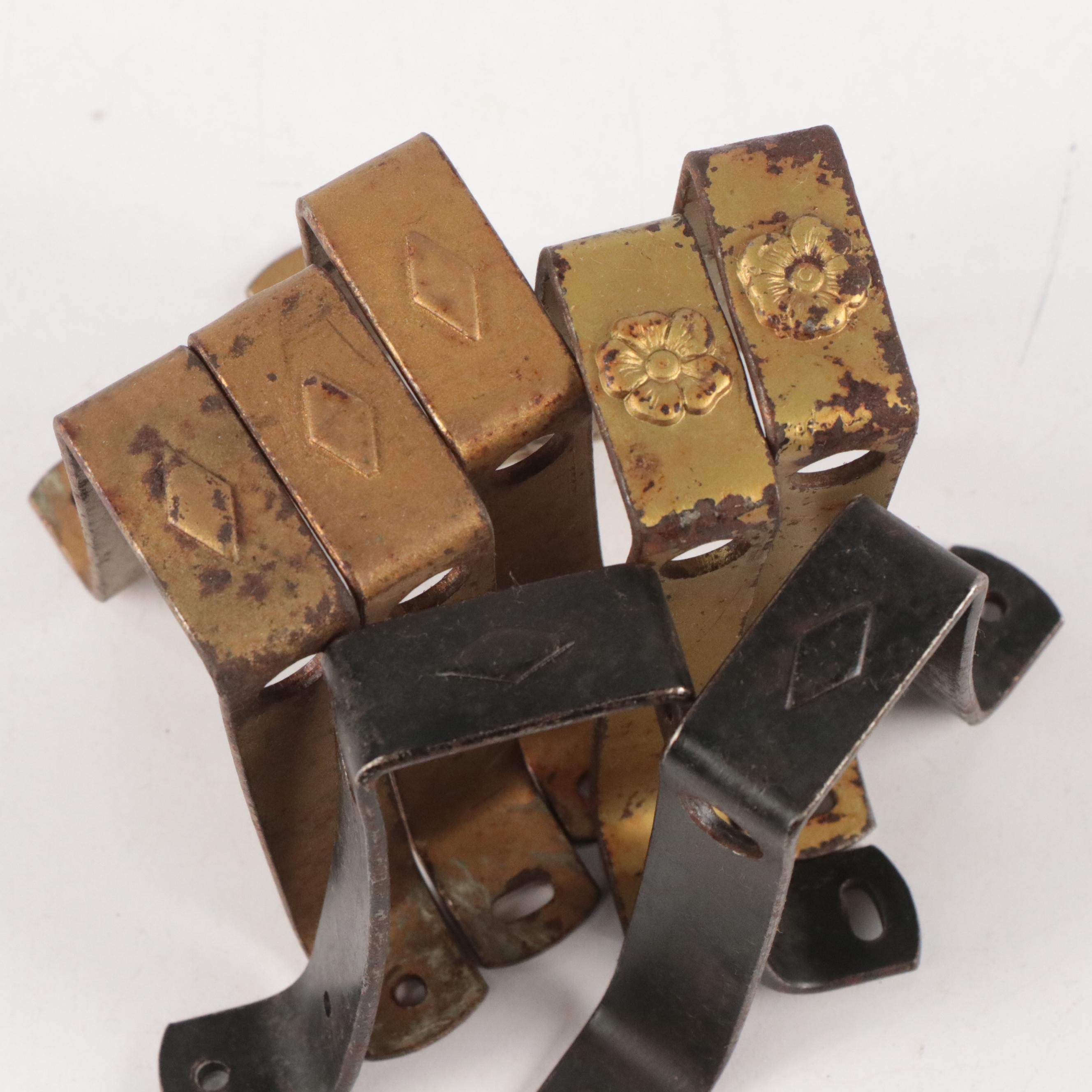 Late Victorian & Art Deco Cast Iron Swing Arm Drapery Hardware and Brackets