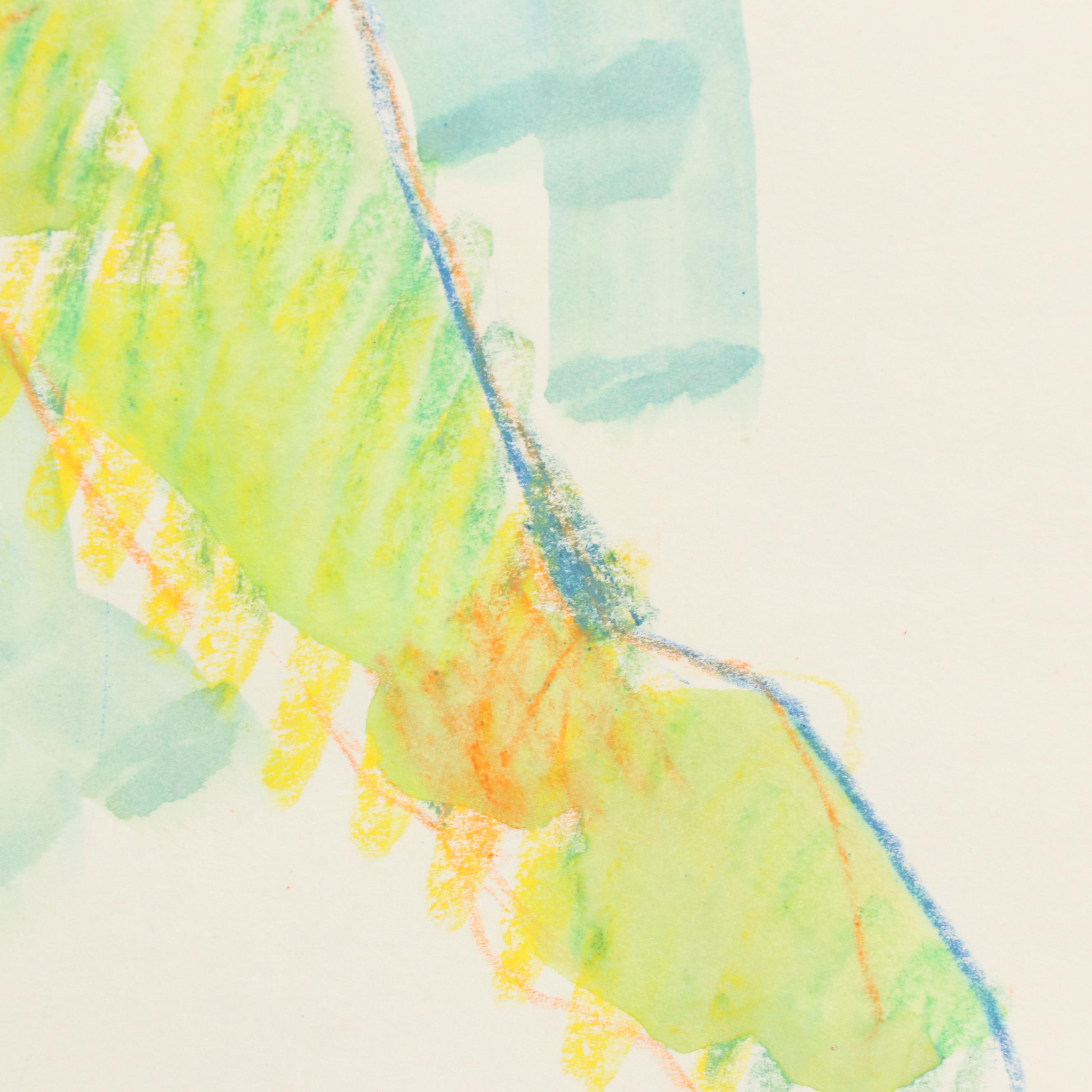 Jack Meanwell Modern Nude Figural Mixed Media Painting, 1996