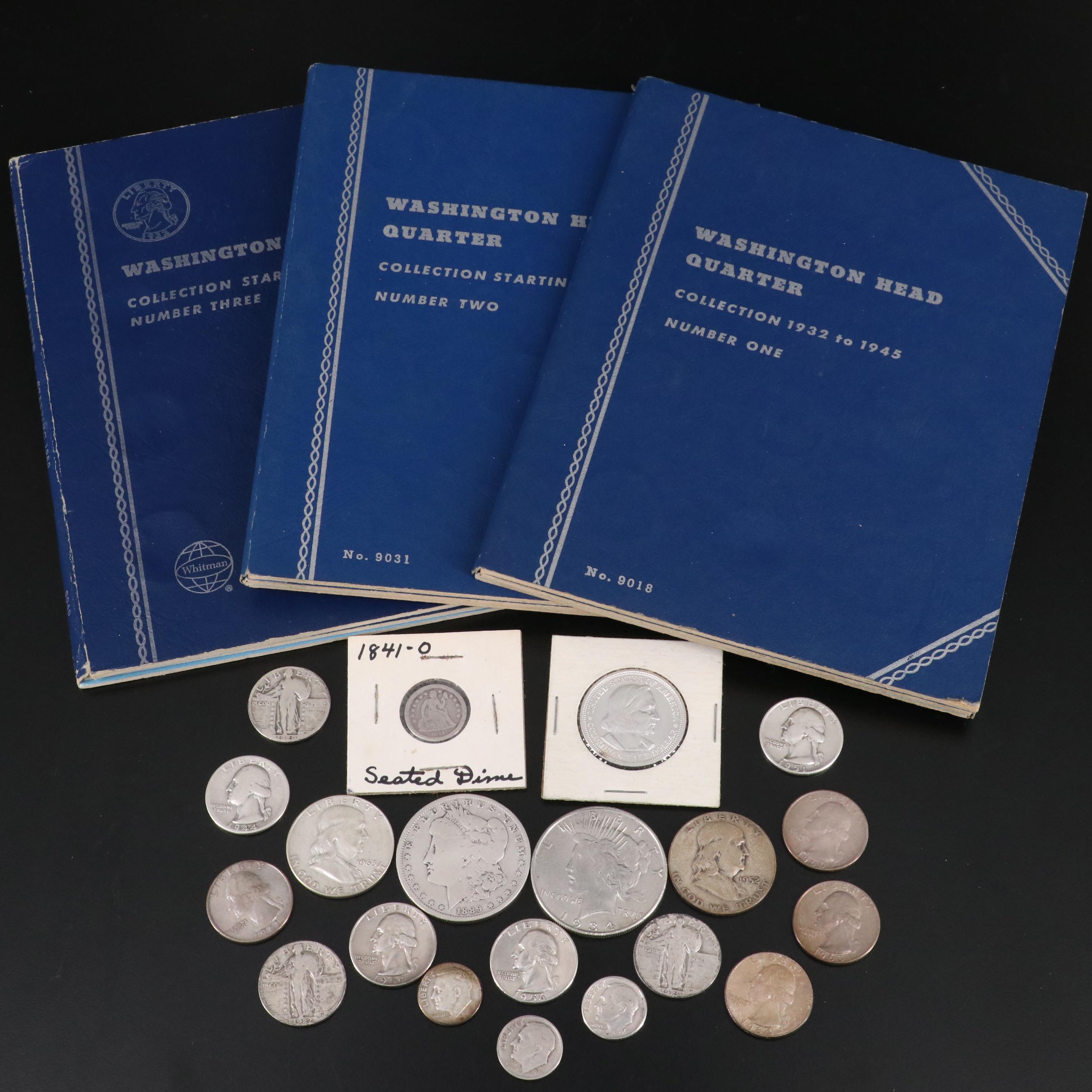 Collection of U.S Silver Coins with a 1934-D Peace Dollar