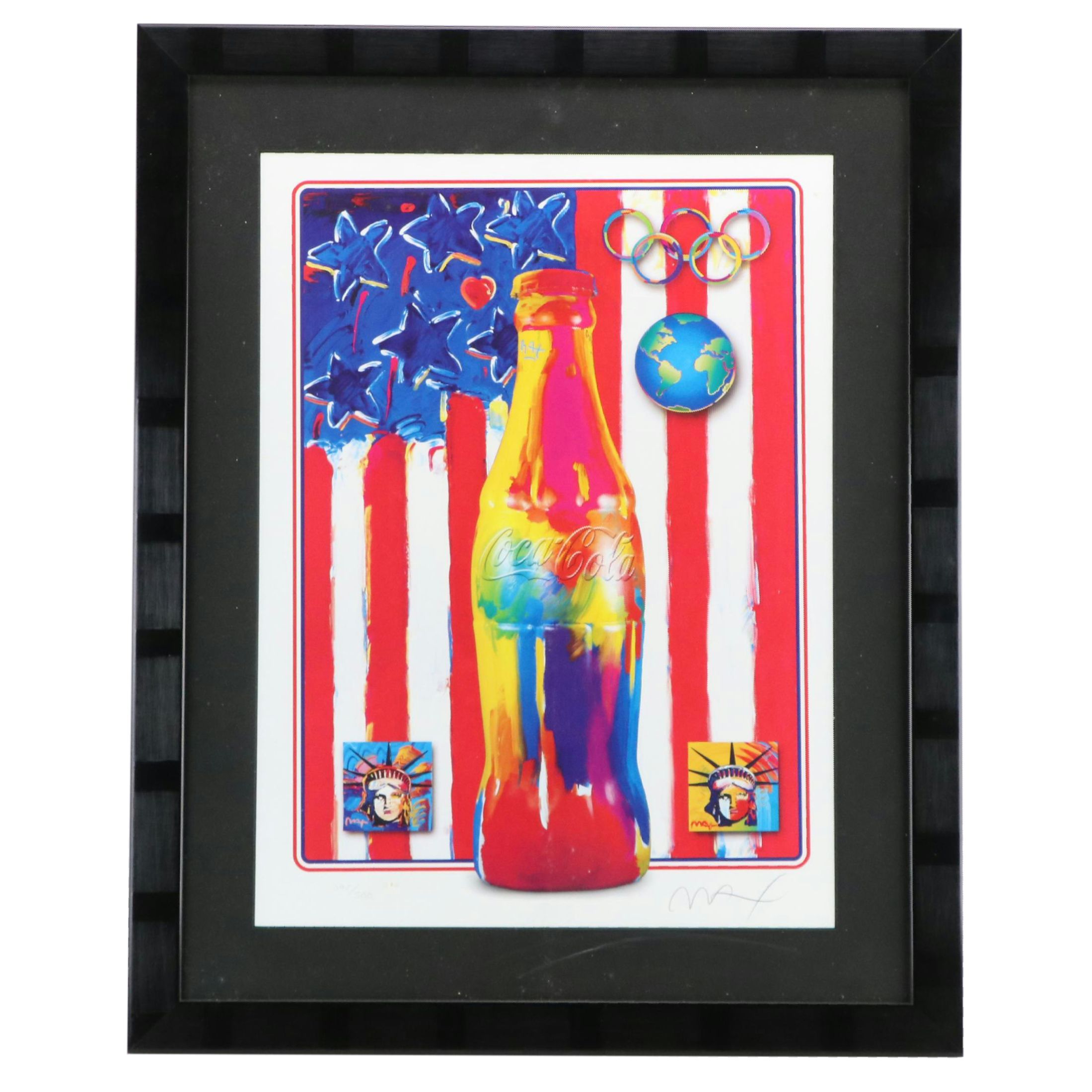 Peter Max 2002 Olympic Games Giclée Print "Coca-Cola/America"