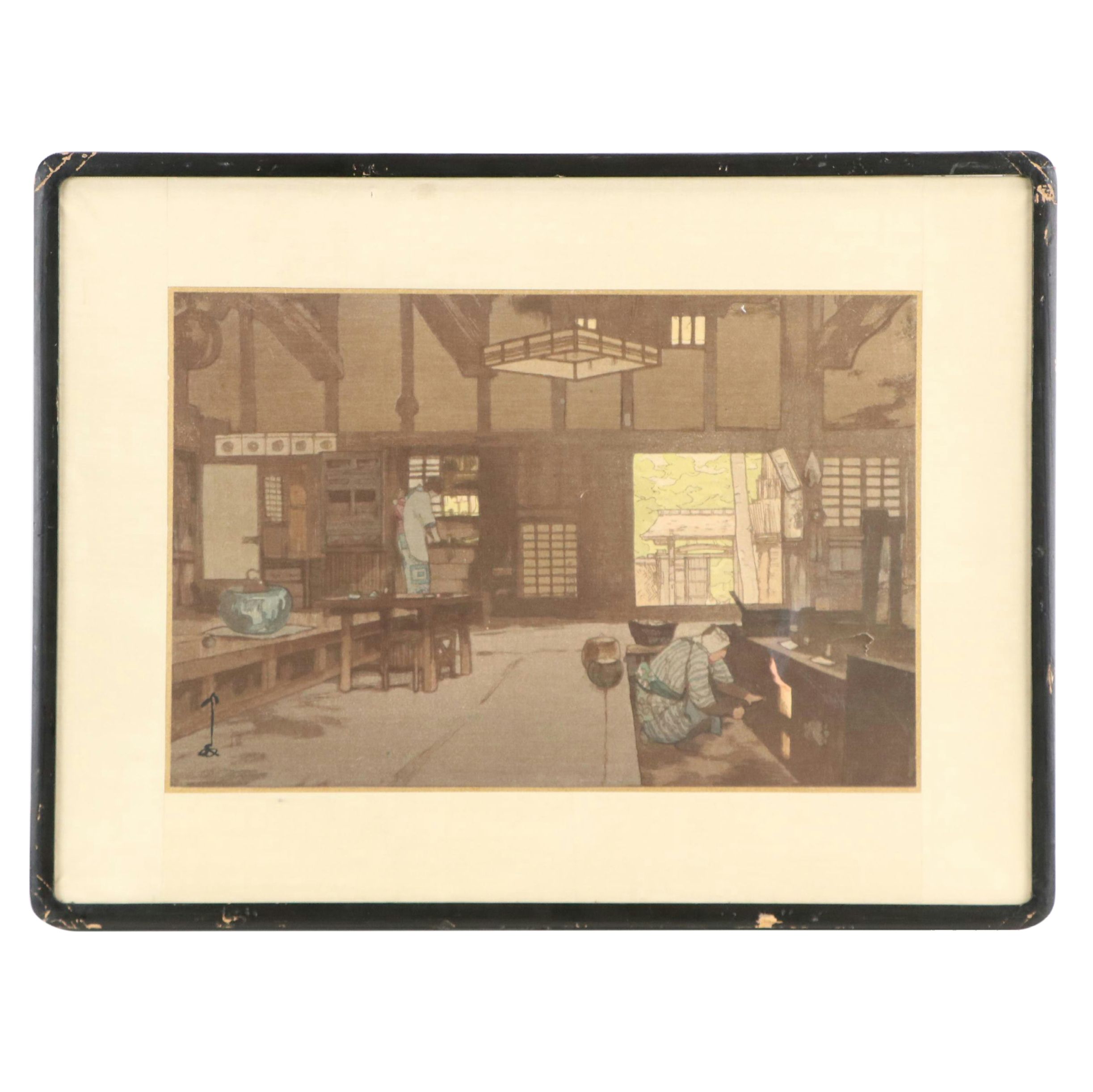 Hiroshi Yoshida Japanese Woodblock Print "Farmhouse"