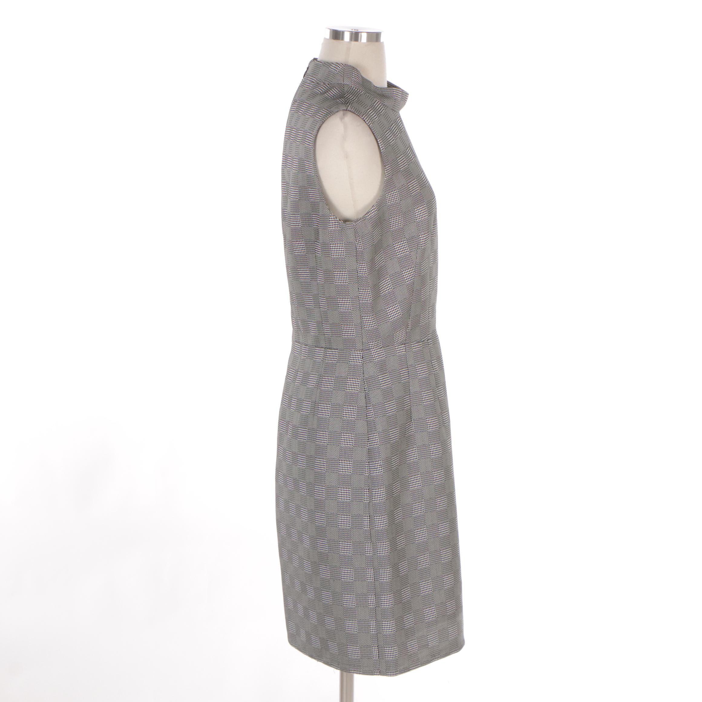 Alexander McQueen Sleeveless Knee-Length Pencil Skirt Dress in Grey Plaid