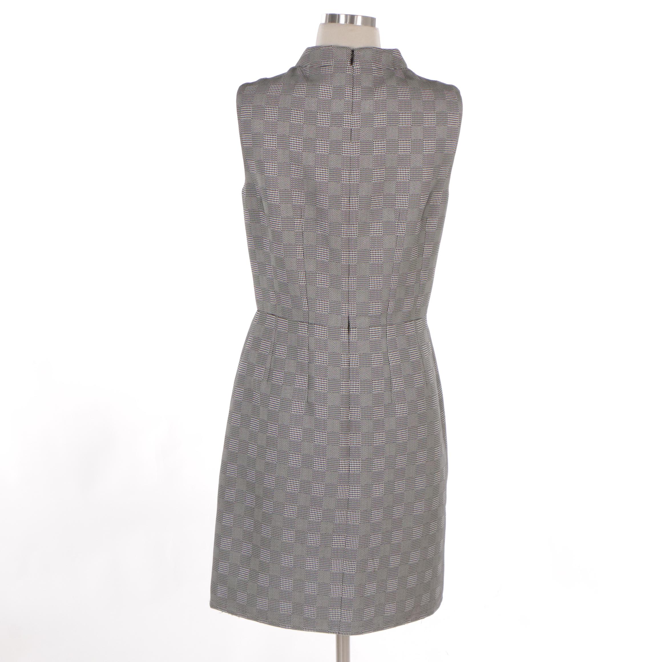 Alexander McQueen Sleeveless Knee-Length Pencil Skirt Dress in Grey Plaid