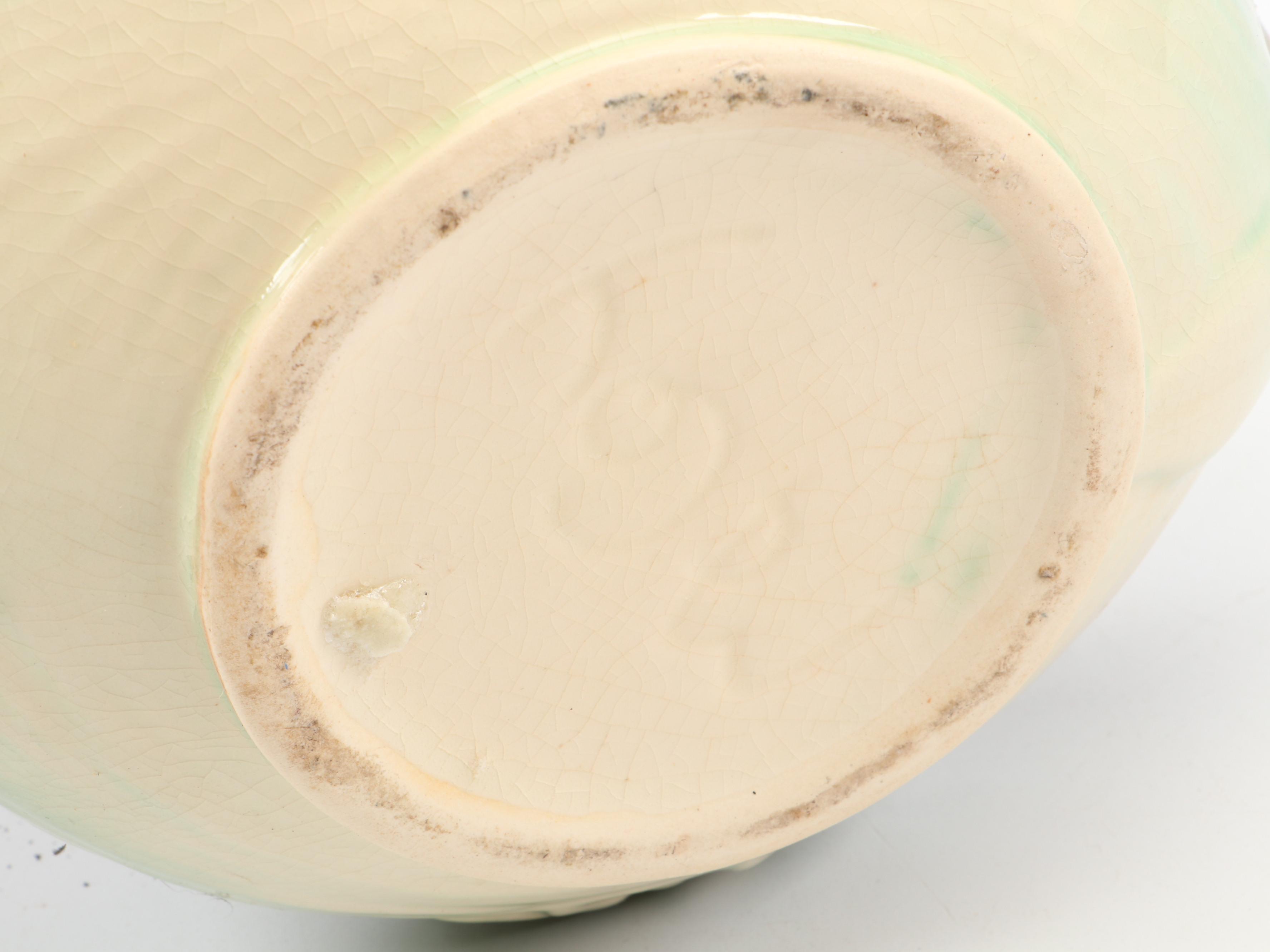 McCoy Pottery Art Deco Style Green and Brown Daisy Pattern Tea Set