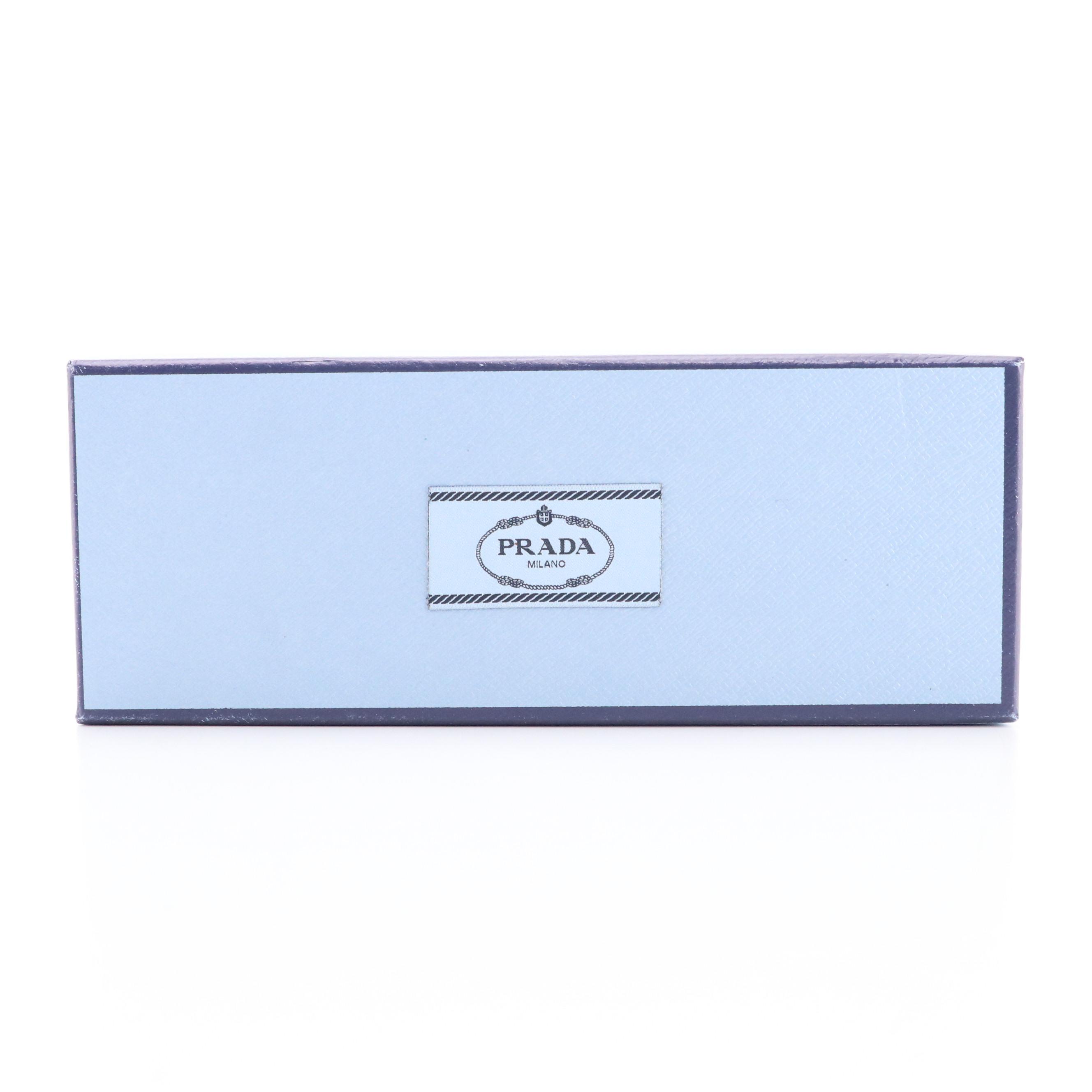 Prada "Daisies" Skinny Scarf in Silk Twill with Box