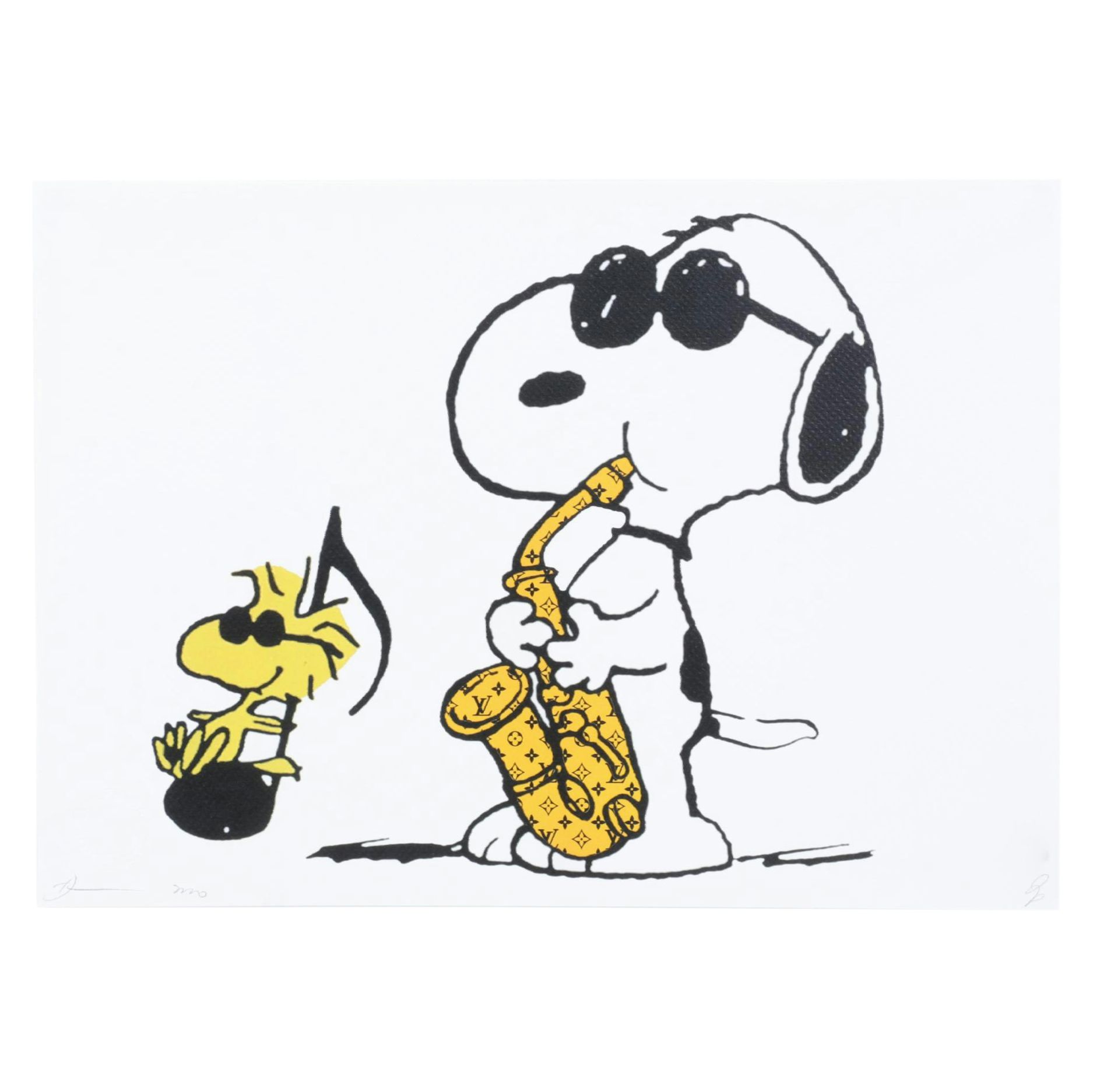 Death NYC Pop Art Graphic Print Featuring Snoopy and Woodstock, 2023