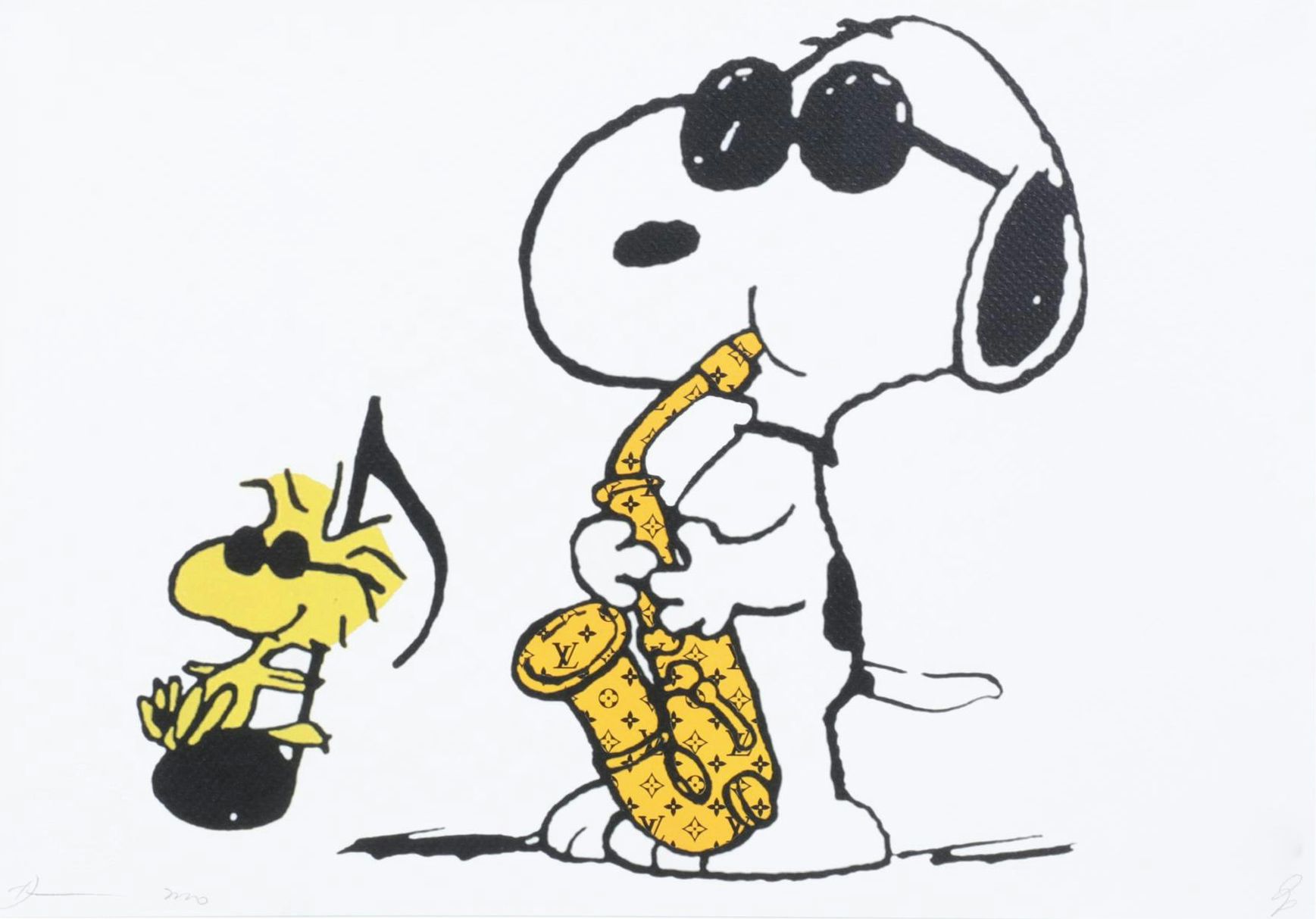 Death NYC Pop Art Graphic Print Featuring Snoopy and Woodstock, 2023