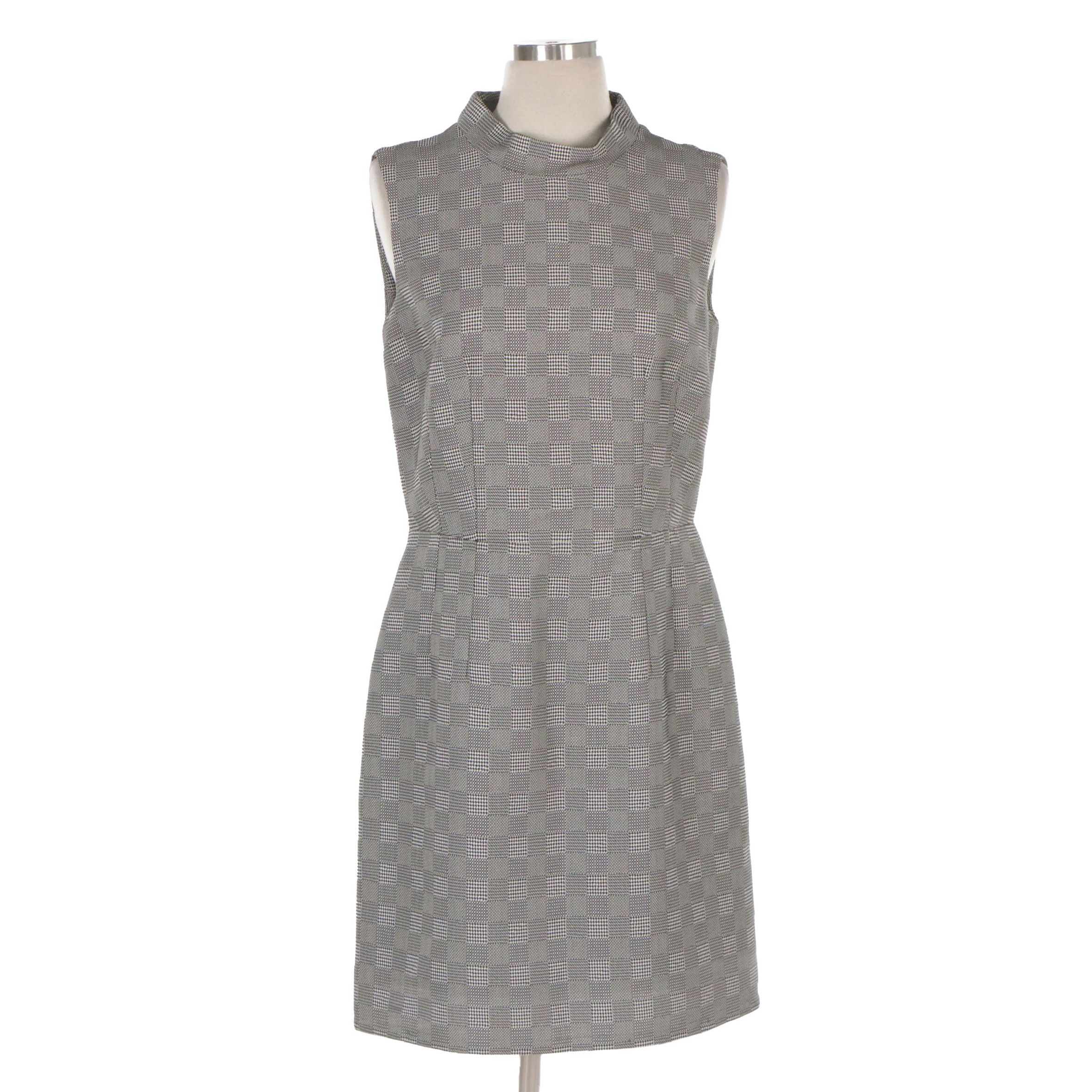 Alexander McQueen Sleeveless Knee-Length Pencil Skirt Dress in Grey Plaid