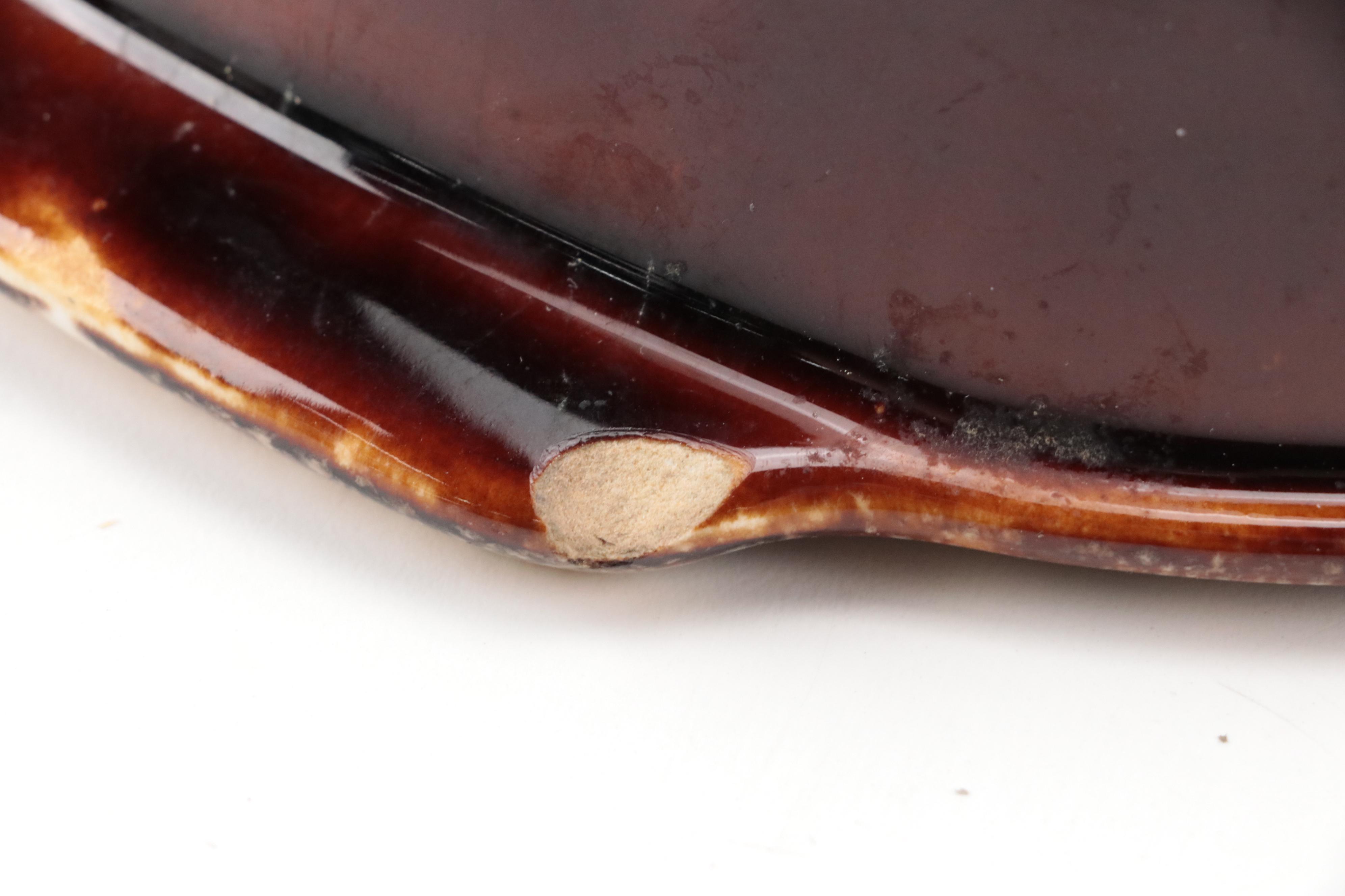 Hull "Brown Drip" Oven Proof Stoneware Bakeware and Custard Cups, Vintage