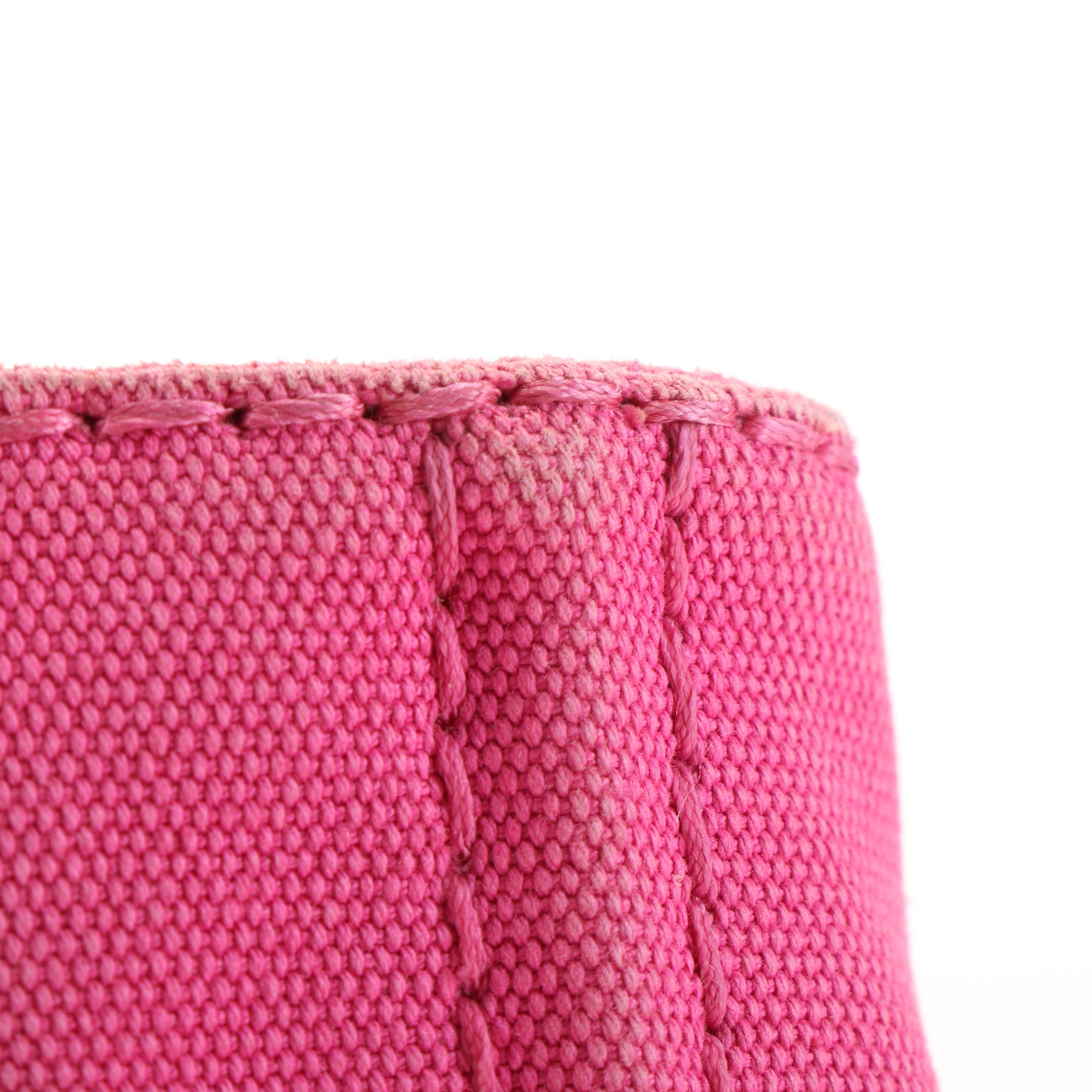 Prada Canapa Logo Pink Canvas Convertible Tote Bag