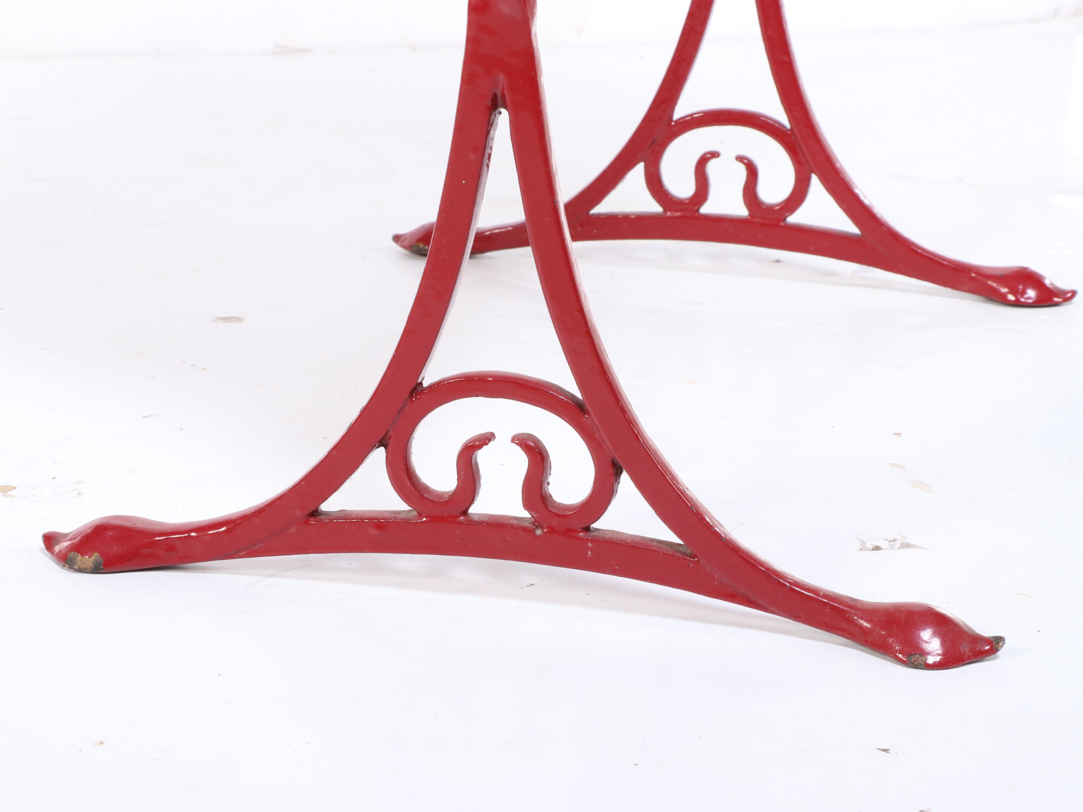 Red Metal Magazine Rack, Mid to Late 20th Century
