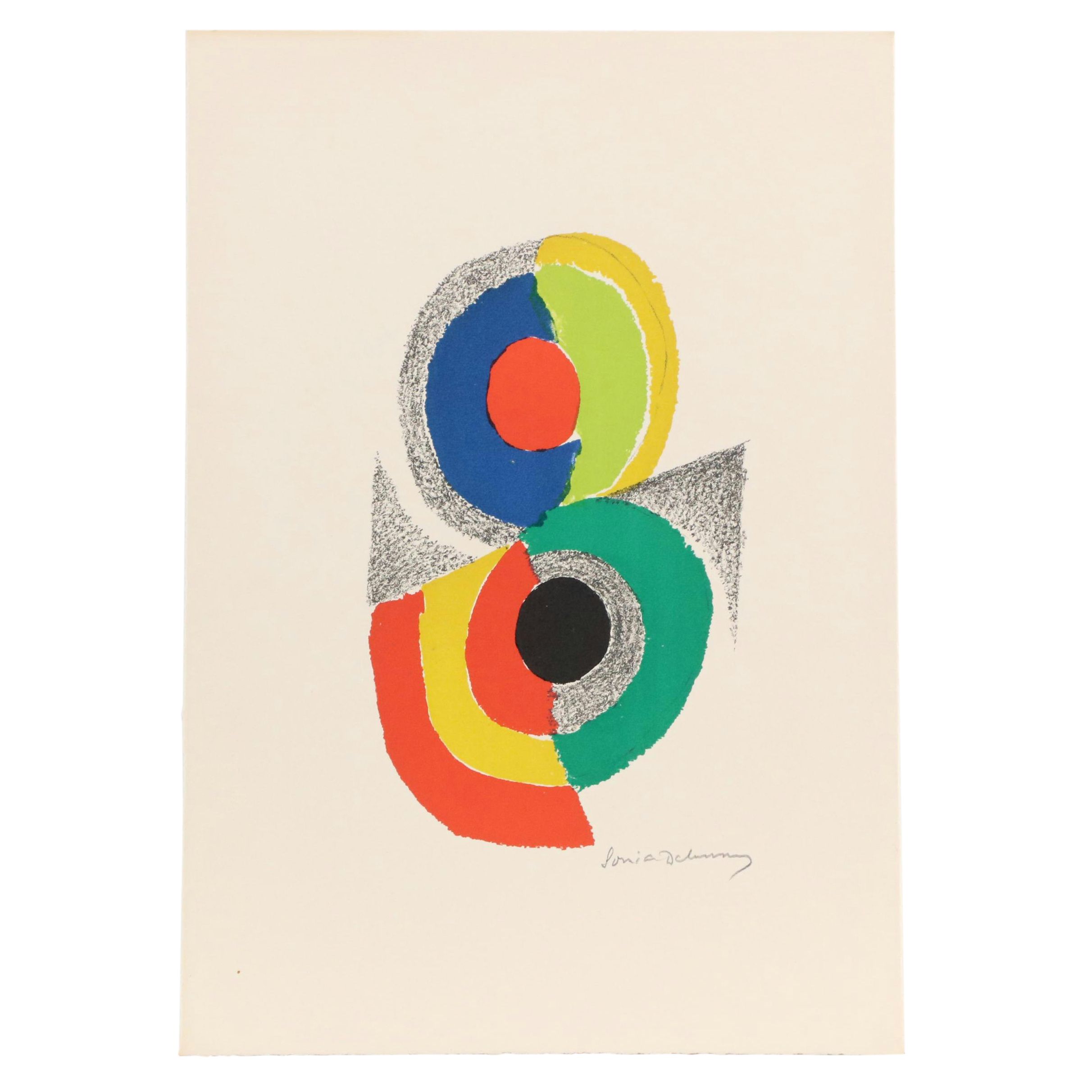 Sonia Delaunay Color Lithograph "Rythmes et Coleurs VI", 1971