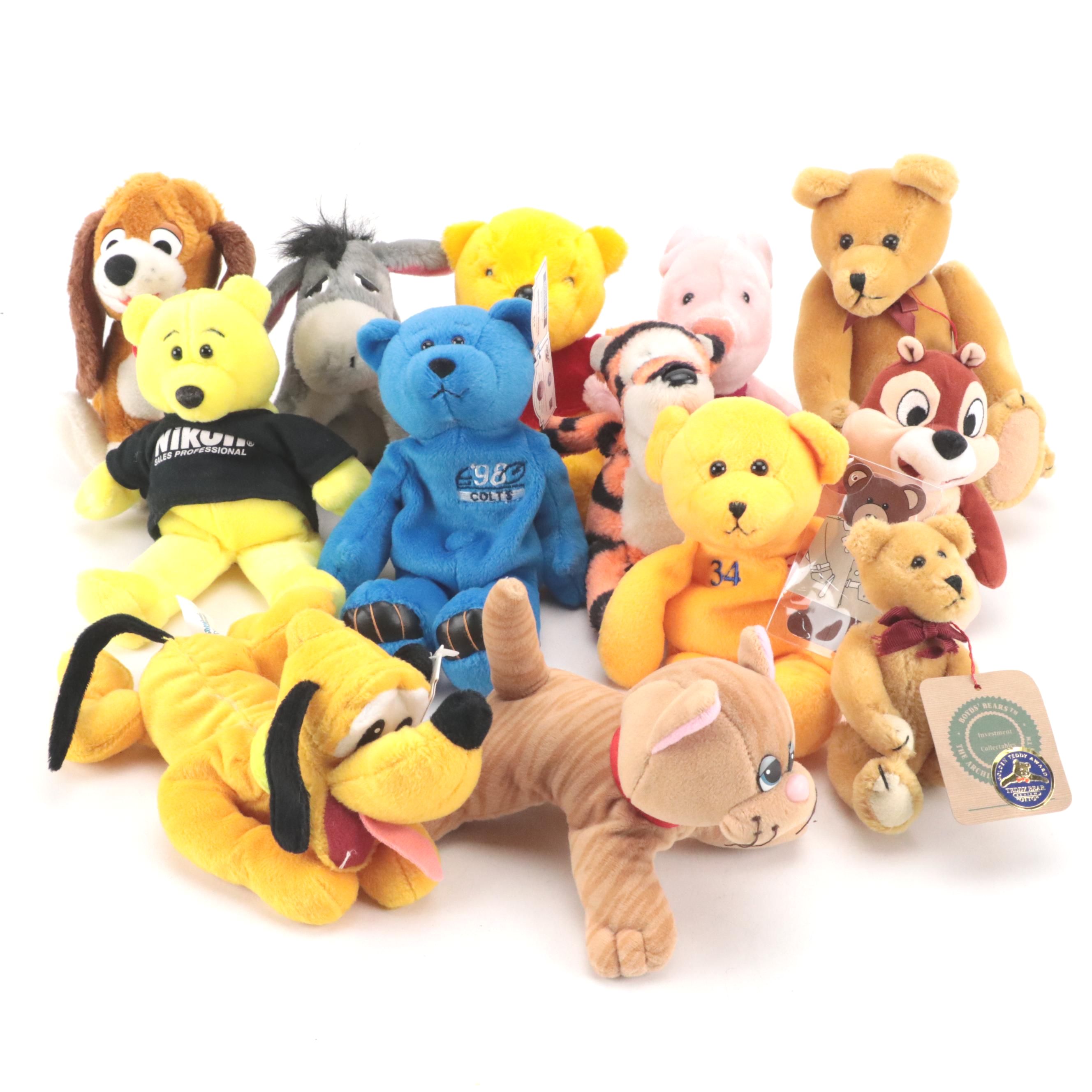 Winnie-the-Pooh with Disney, Boyds' Bears, Tonka and Other Mini Stuffed Animals