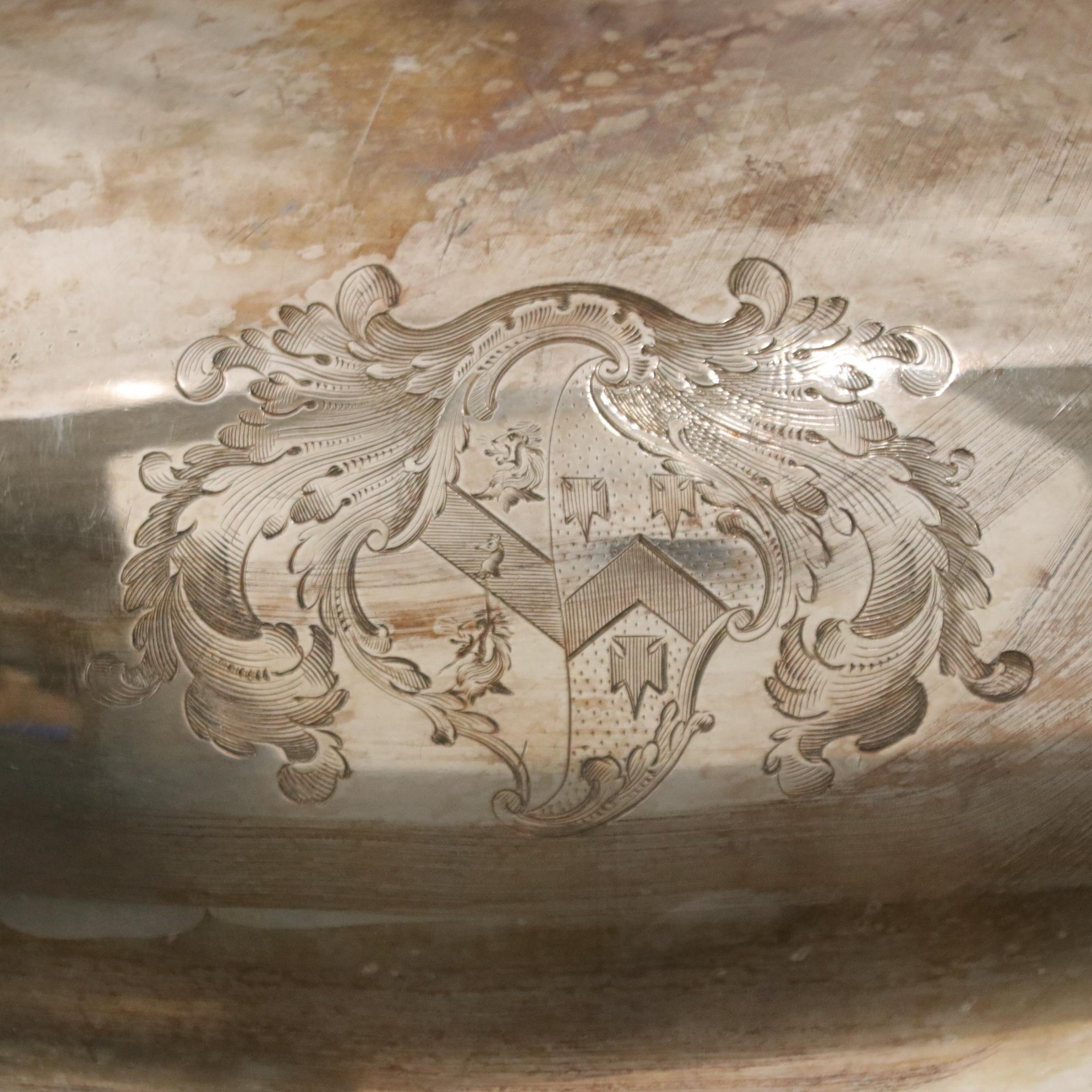 Nathaniel Smith & Co. Silver Plate Buffet Server Meat Dome, Early 1800s