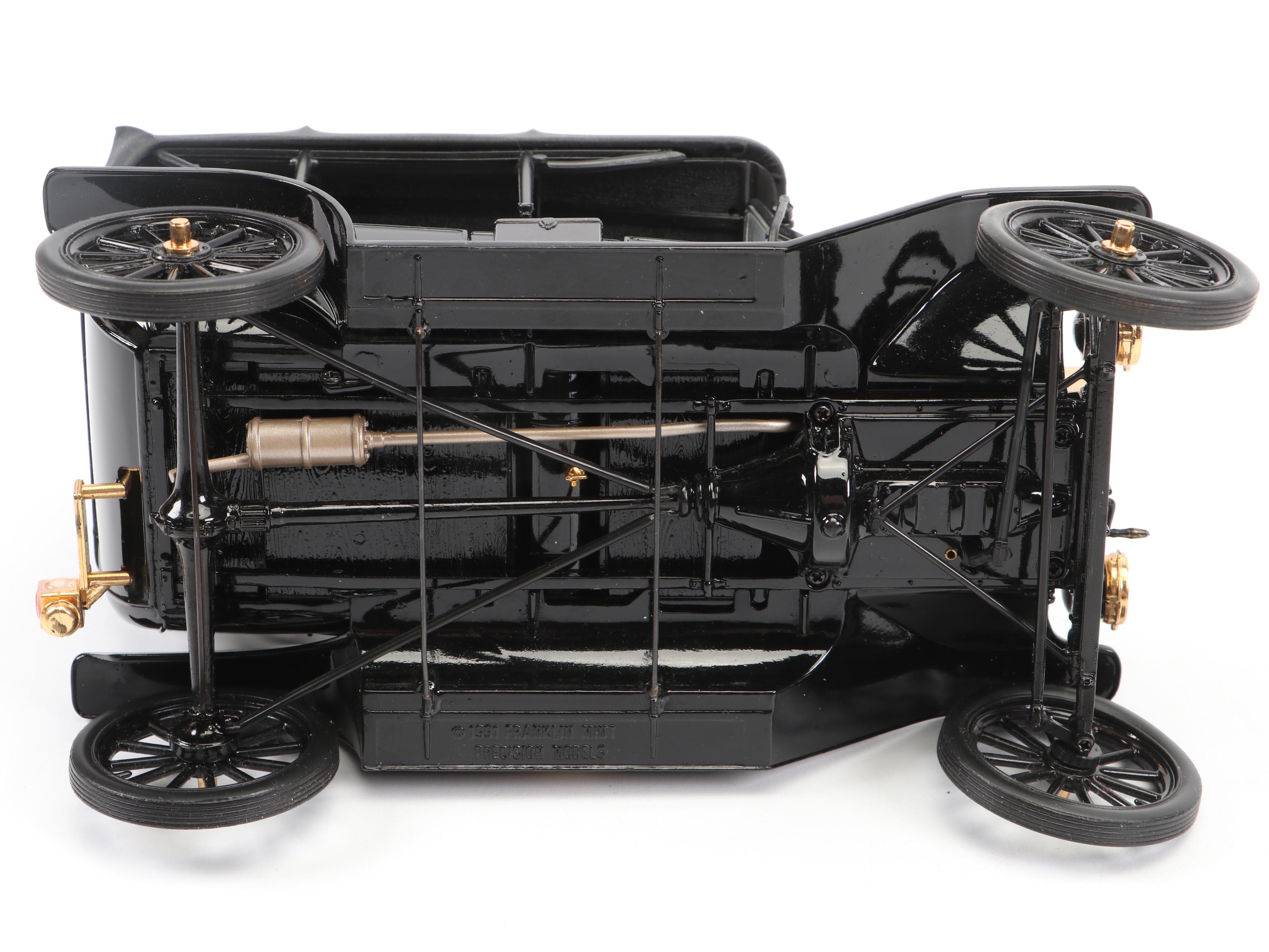 Franklin Mint Diecast Model T Ford and Daimler Reitwagen Models in Display Cases