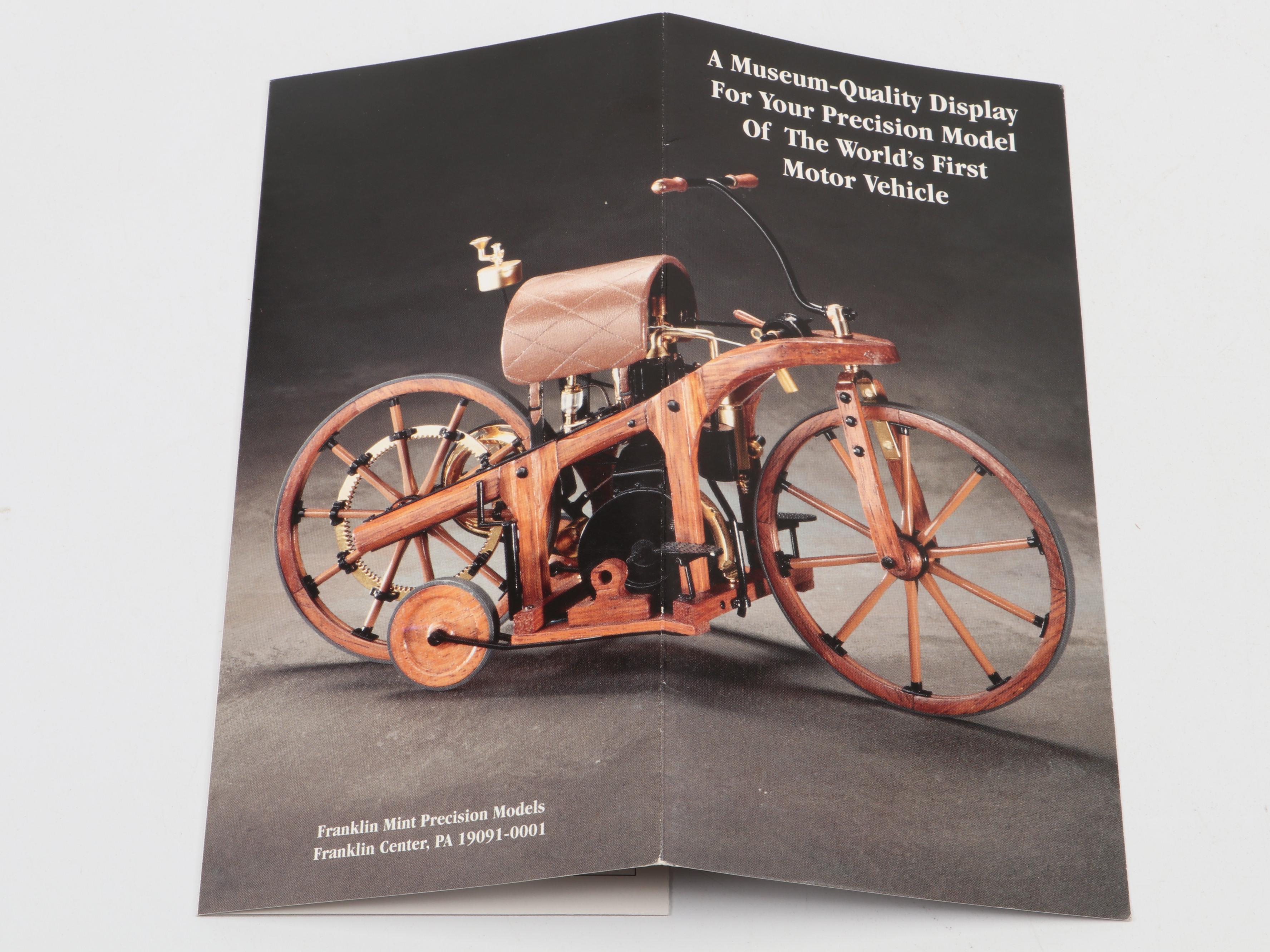 Franklin Mint Diecast Model T Ford and Daimler Reitwagen Models in Display Cases