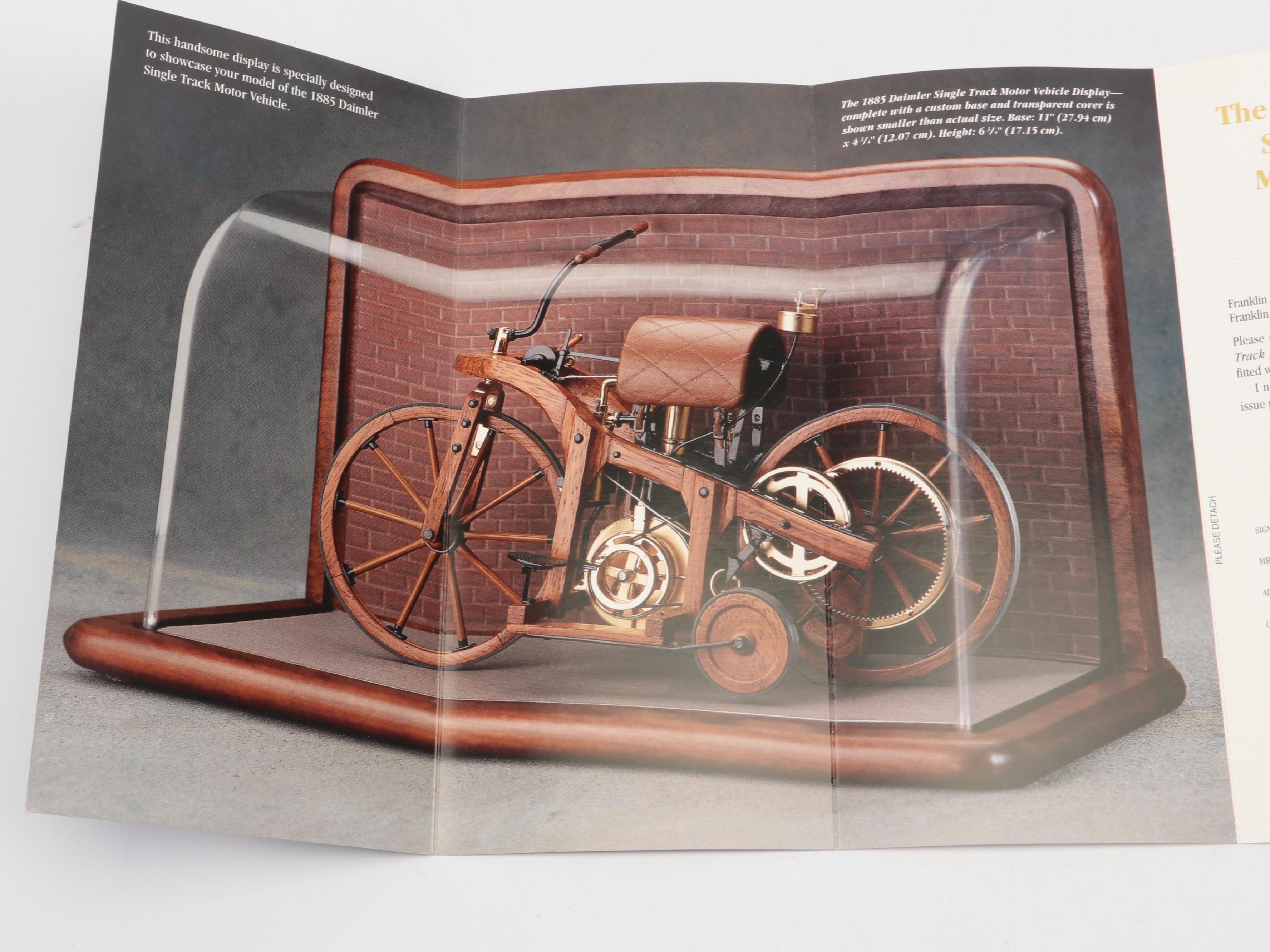 Franklin Mint Diecast Model T Ford and Daimler Reitwagen Models in Display Cases