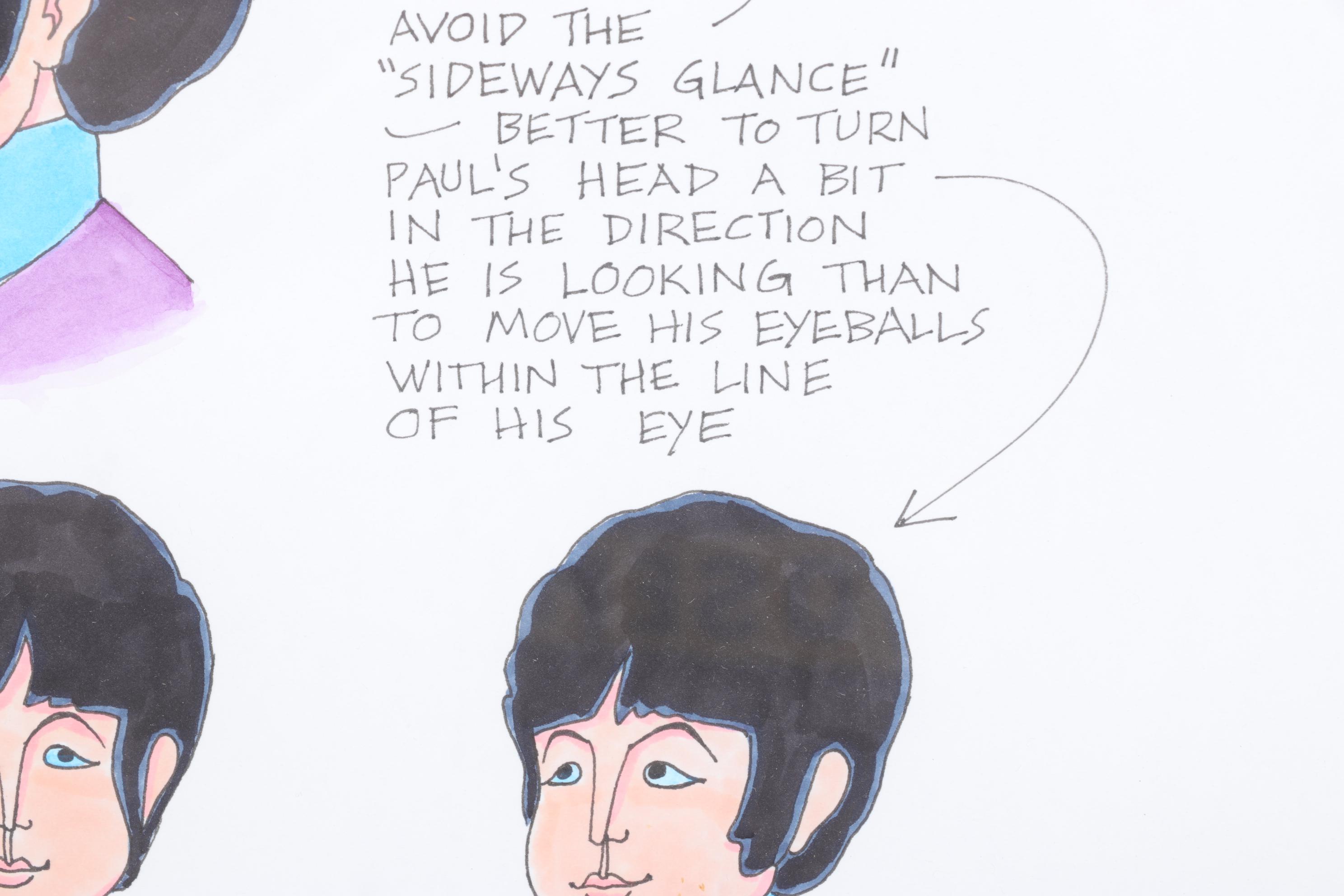 Ron Campbell Yellow Submarine Animation Model Sheet Featuring Paul McCartney