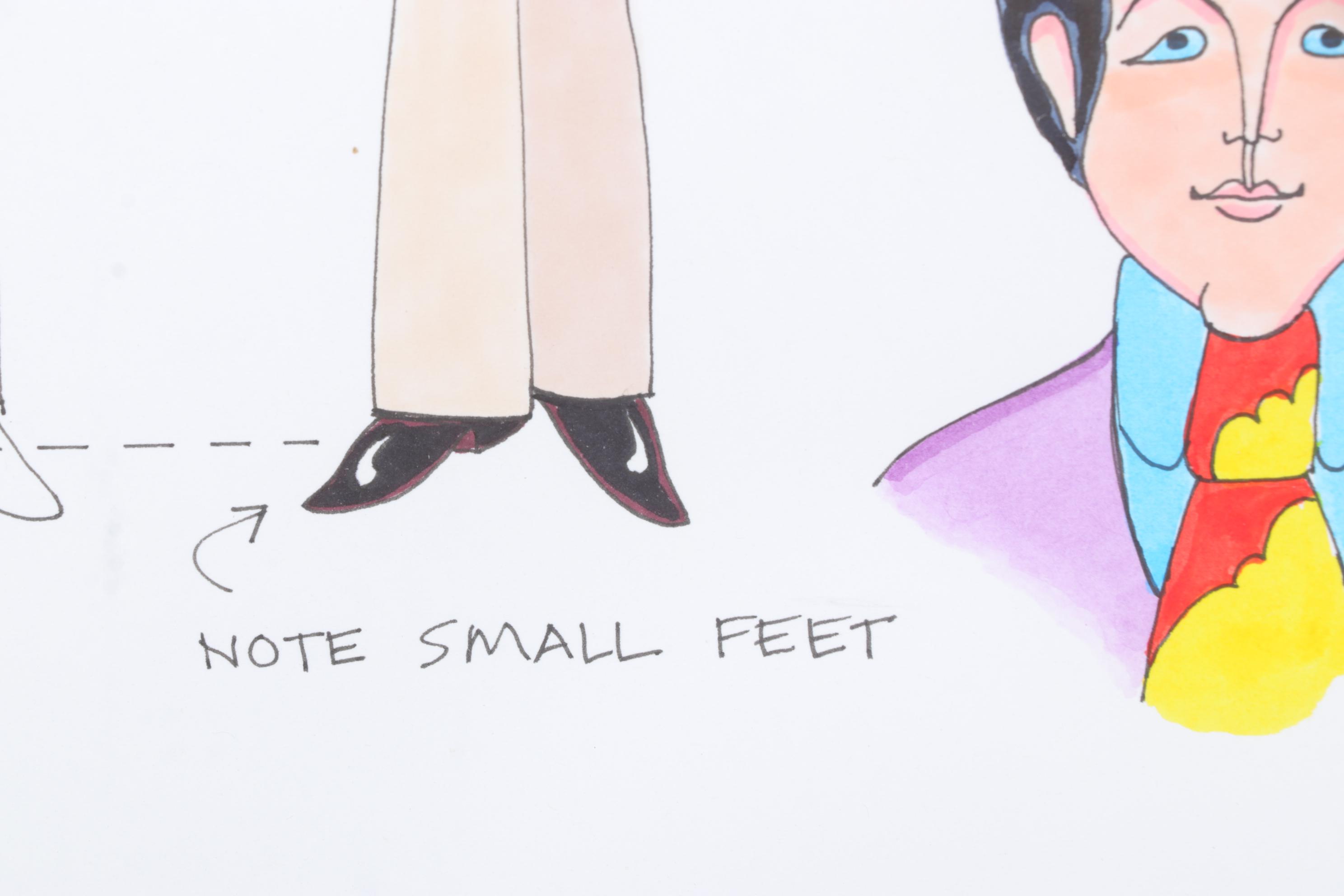 Ron Campbell Yellow Submarine Animation Model Sheet Featuring Paul McCartney