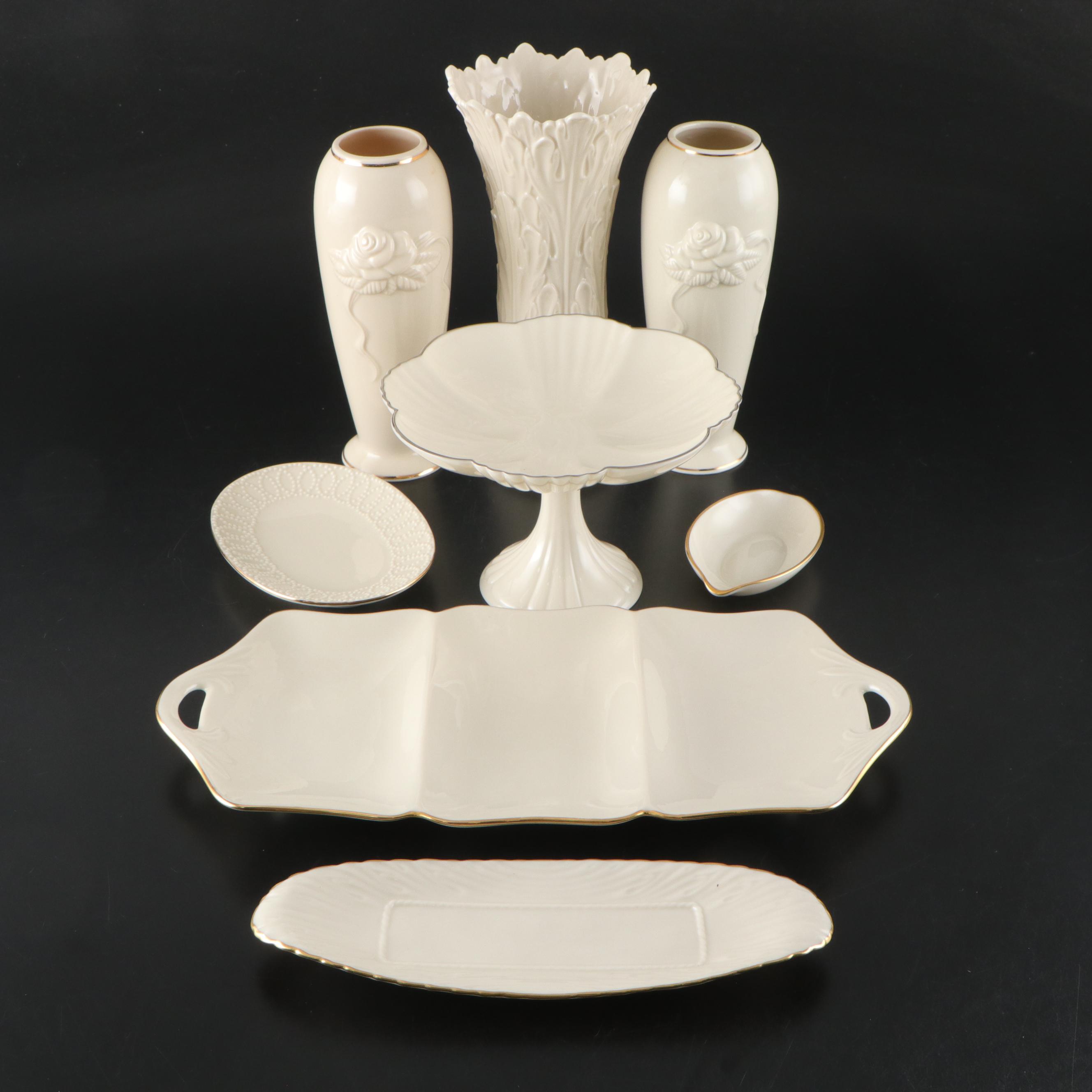 Lenox "Rosebud Collection" Porcelain Vase with More Table Accessories