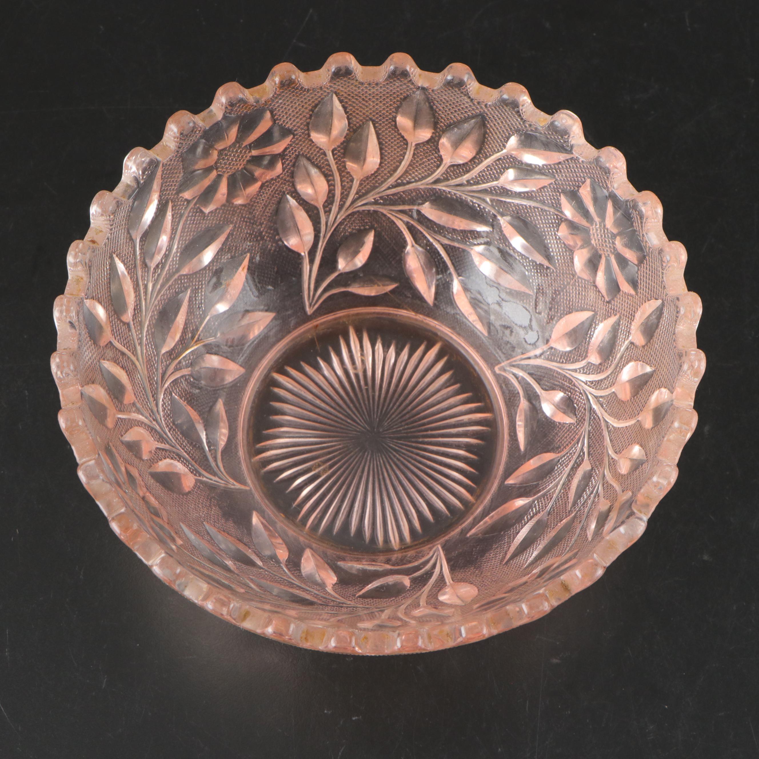 Westmoreland "Roselin" Glass Bowl with More Pressed and Etched Glass Table Décor