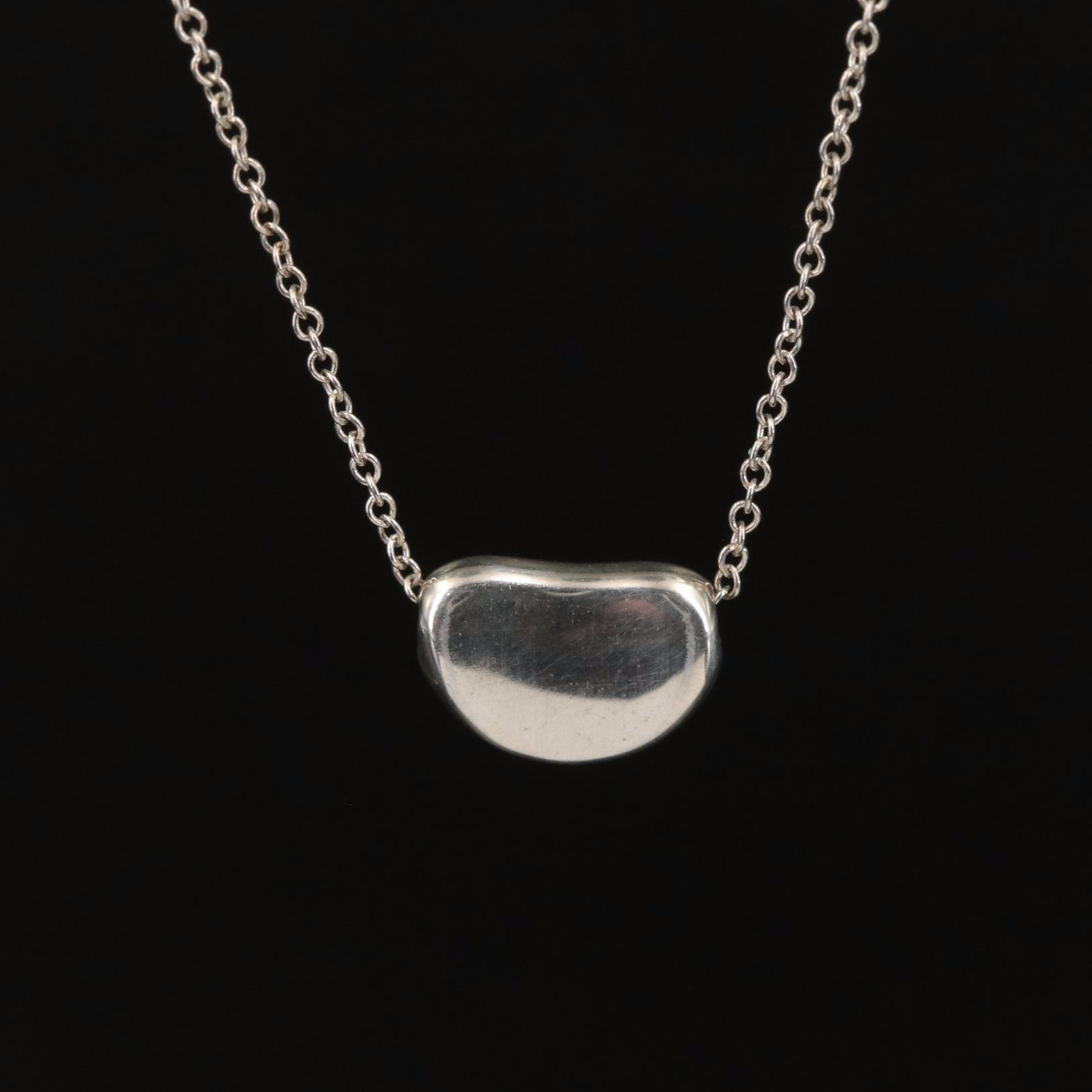 Elsa Peretti for Tiffany & Co. Sterling Bean Design Pendant Necklace