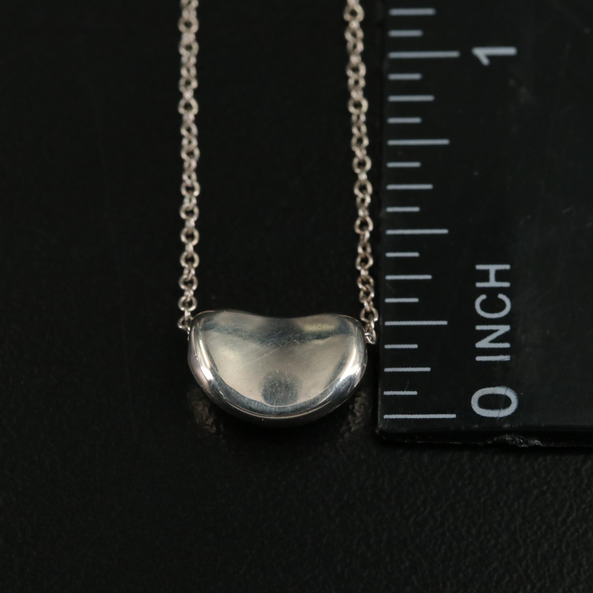 Elsa Peretti for Tiffany & Co. Sterling Bean Design Pendant Necklace
