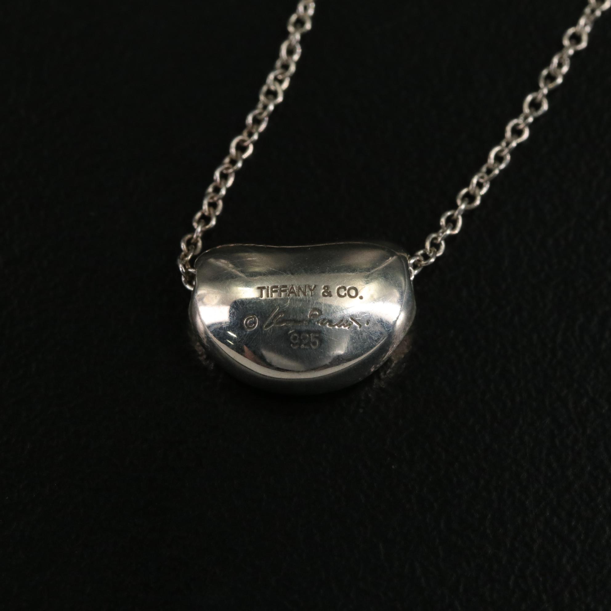 Elsa Peretti for Tiffany & Co. Sterling Bean Design Pendant Necklace
