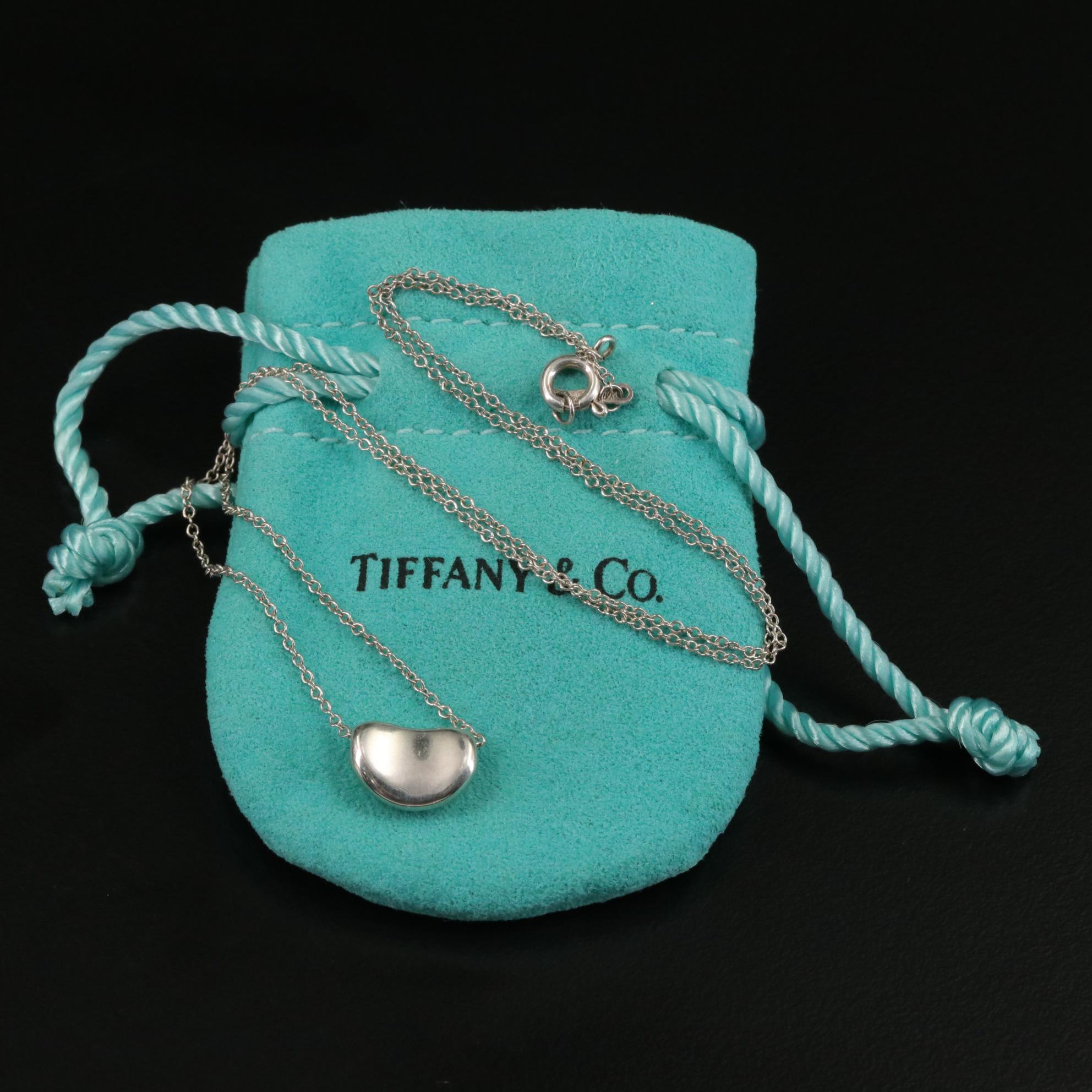 Elsa Peretti for Tiffany & Co. Sterling Bean Design Pendant Necklace