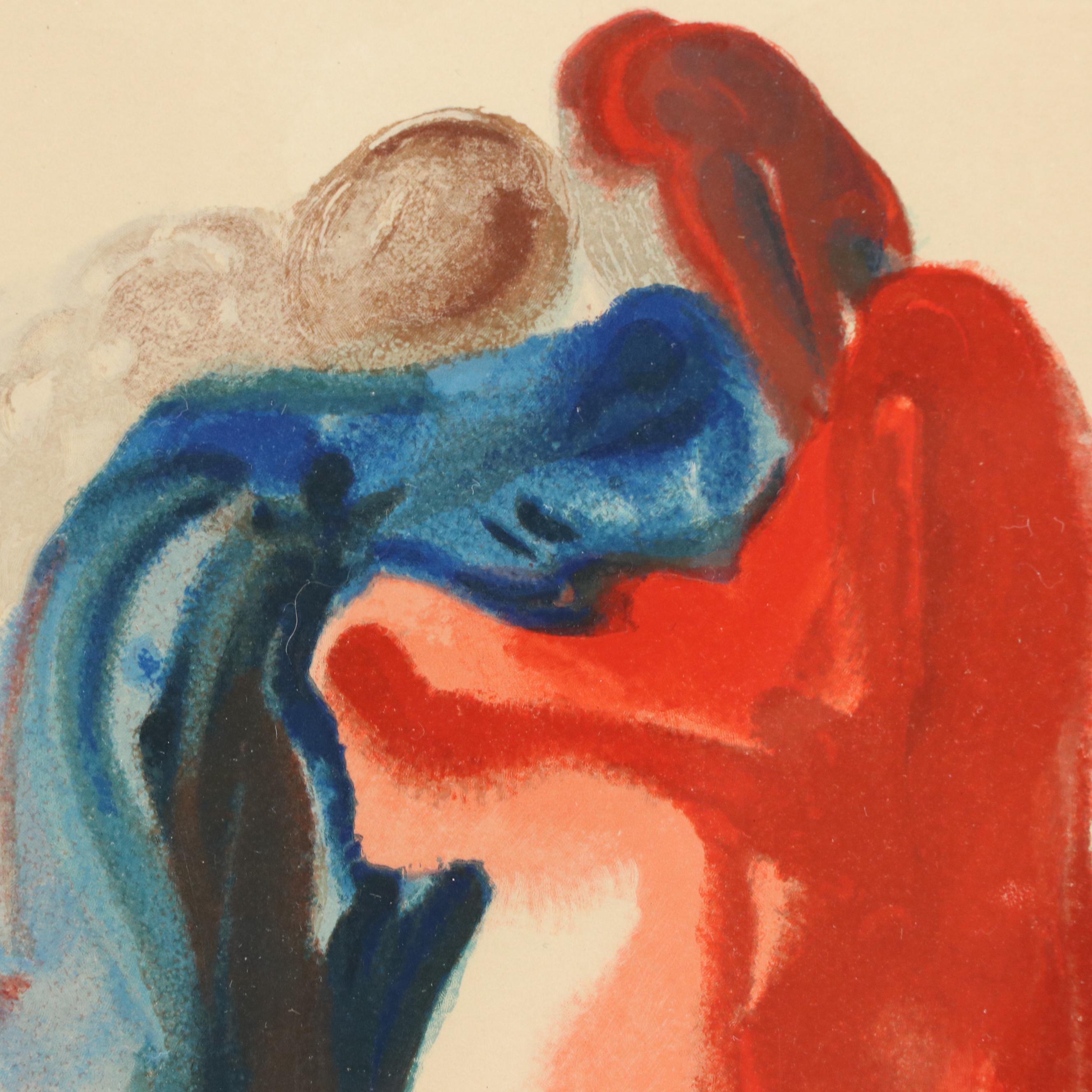 Salvador Dalí Wood Engraving "Rencontre de Dante et Béatrice," 1960-1964